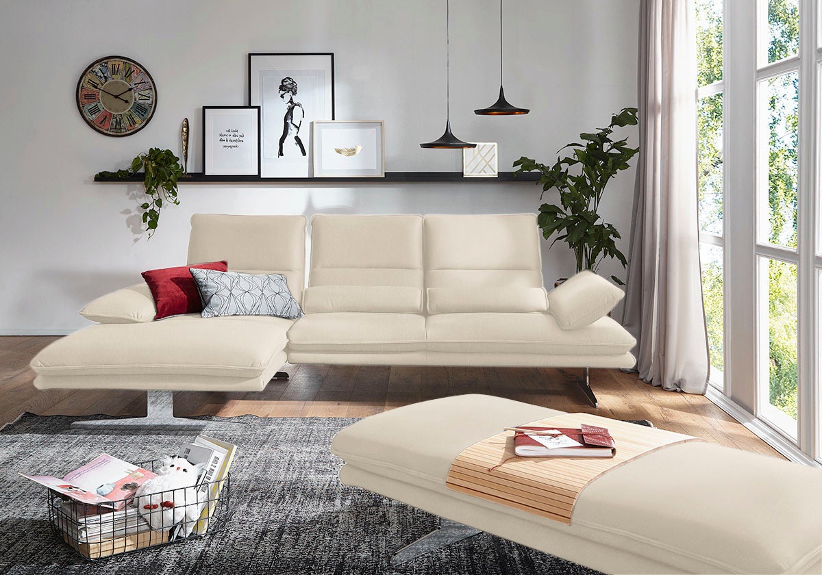 W.SCHILLIG Ecksofa "broadway, Designsofa mit tollem Sitzkomfort, L-Form", S günstig online kaufen