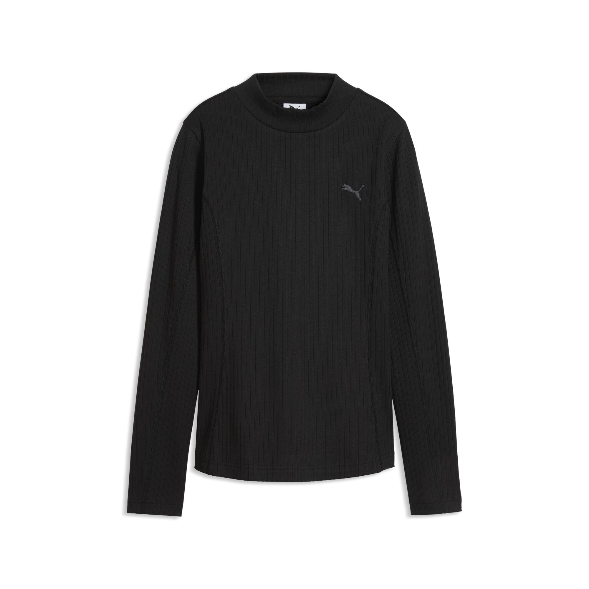 PUMA "HER Slim Geripptes Langarmshirt Damen"