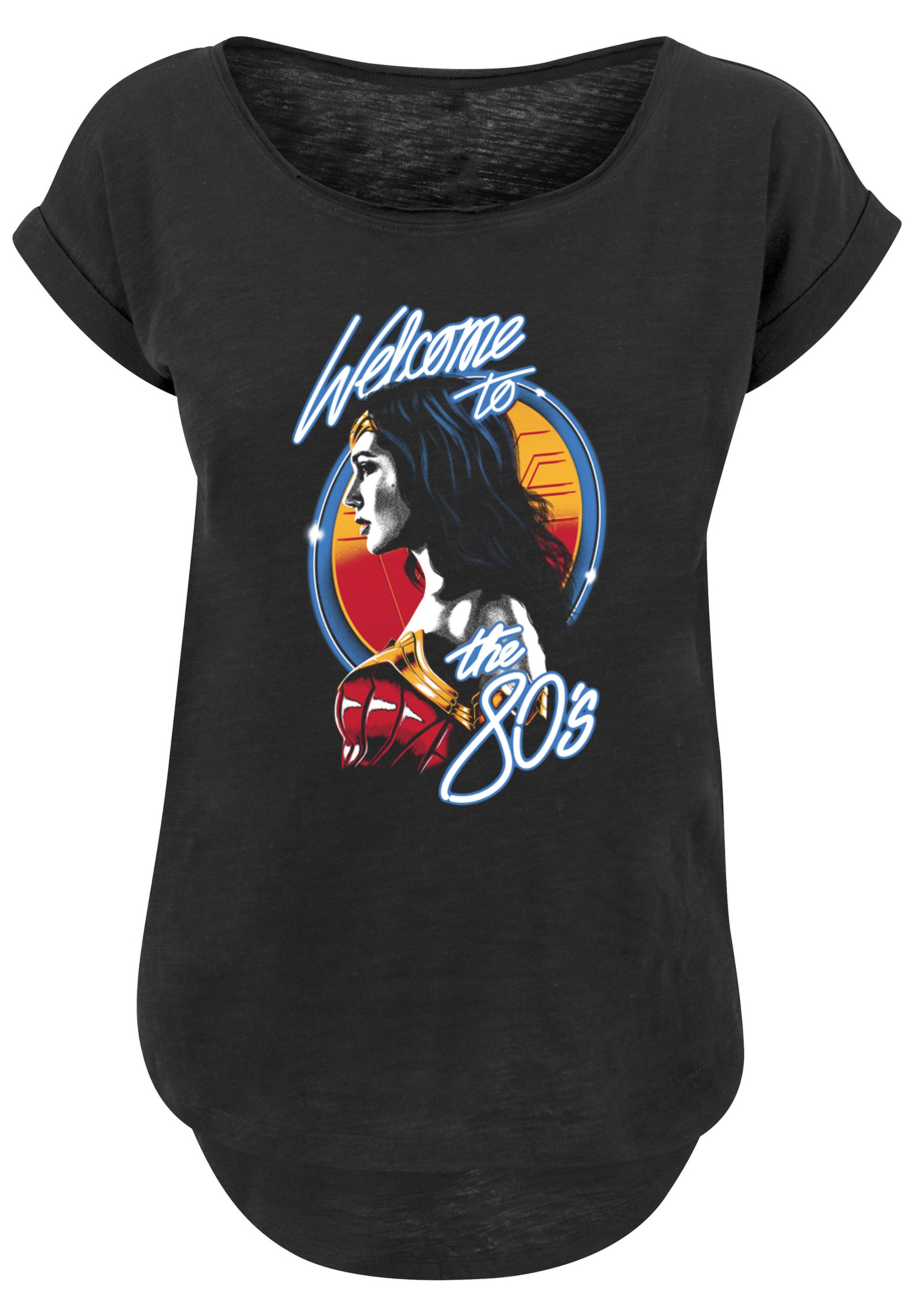 F4NT4STIC T-Shirt »DC Comics Wonder Welcome To The 80s«, Damen,Premium Merch,Lang,Longshirt,Bedruckt