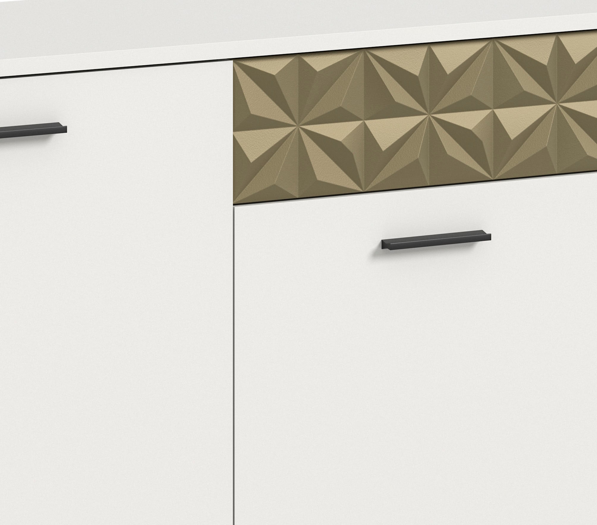 INOSIGN Vitrine »Vicenza, Höhe 195 cm, Ornamentabsetzung, 2 Türen, 9 Fächer«, 3 Glaseinlegeböden, Vitrinenschrank, Schrank, Hochschrank, Wohnschrank