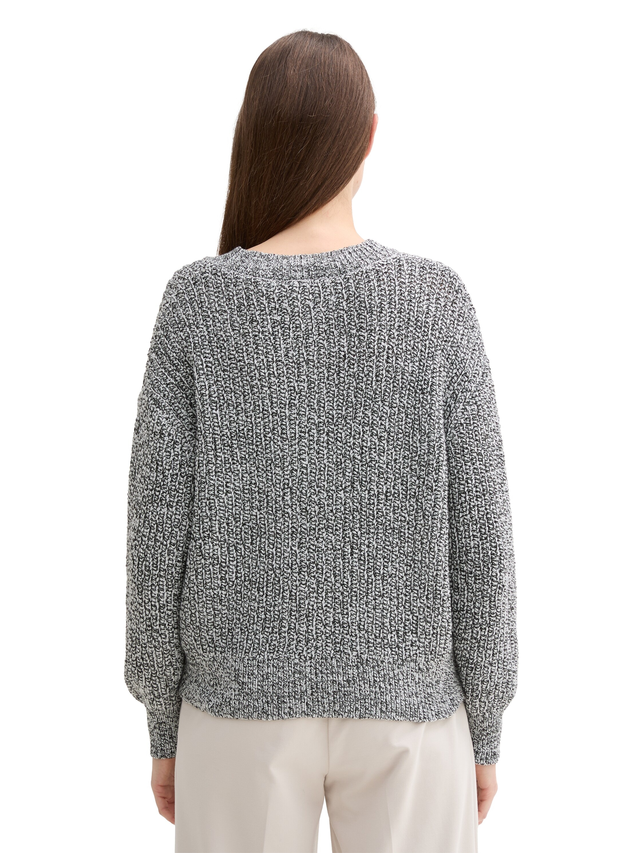 TOM TAILOR Denim Strickjacke, meliert, mit Knopfleiste