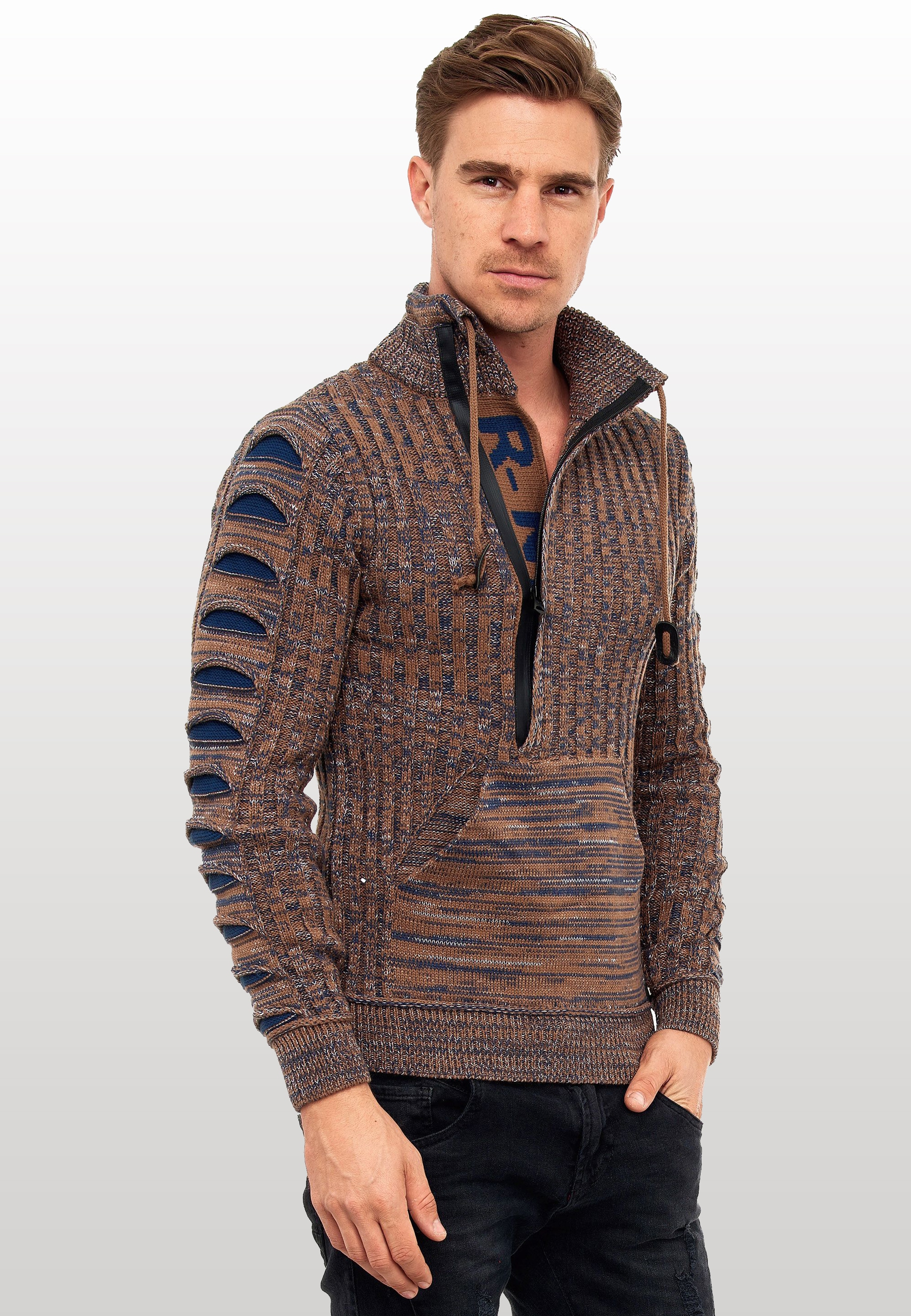 Rusty Neal Strickpullover, mit stylischem Ausschnitt
