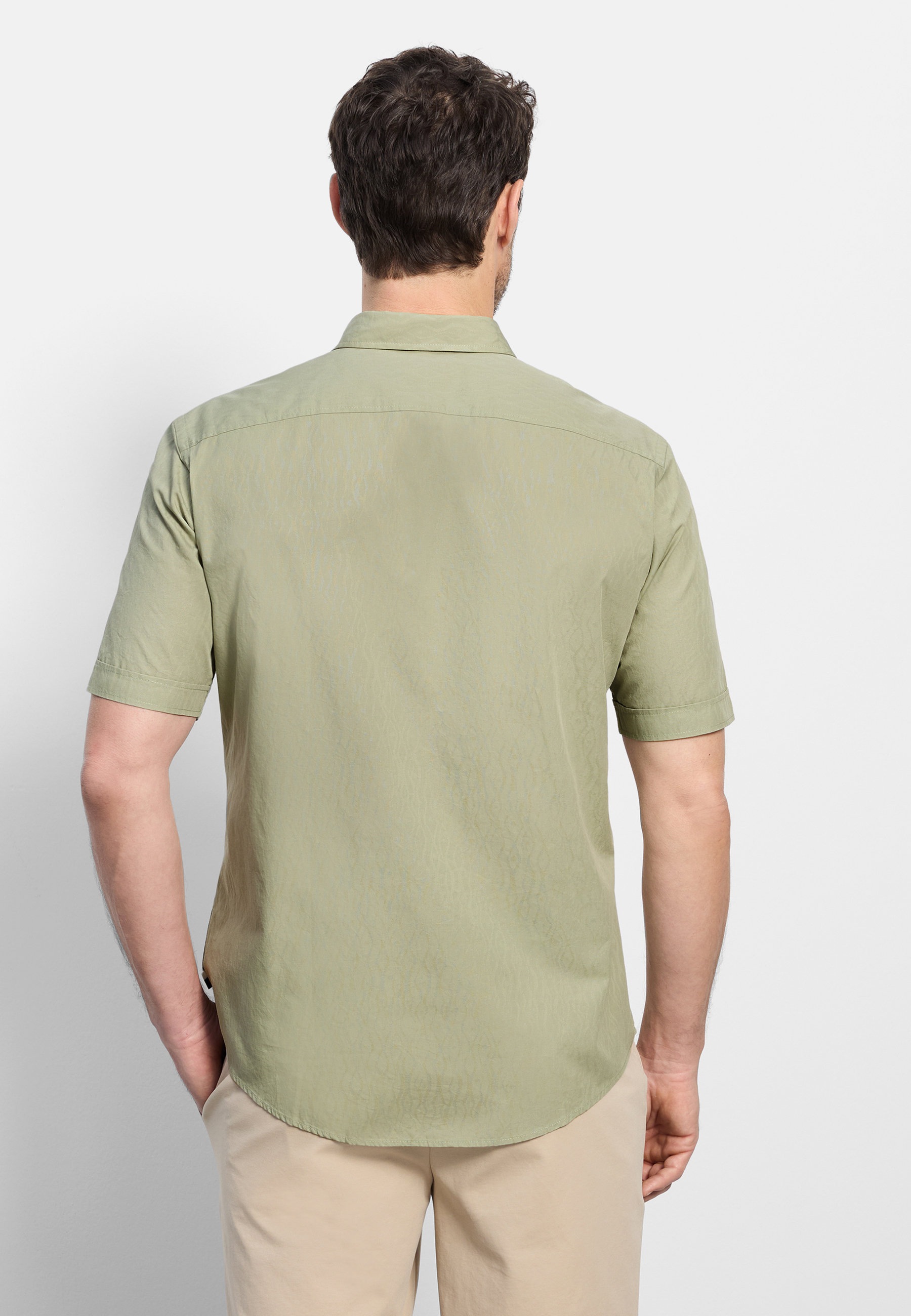 OLYMP Casual Regular Fit Kent Short Sleeve Shirt Green Size S 3
