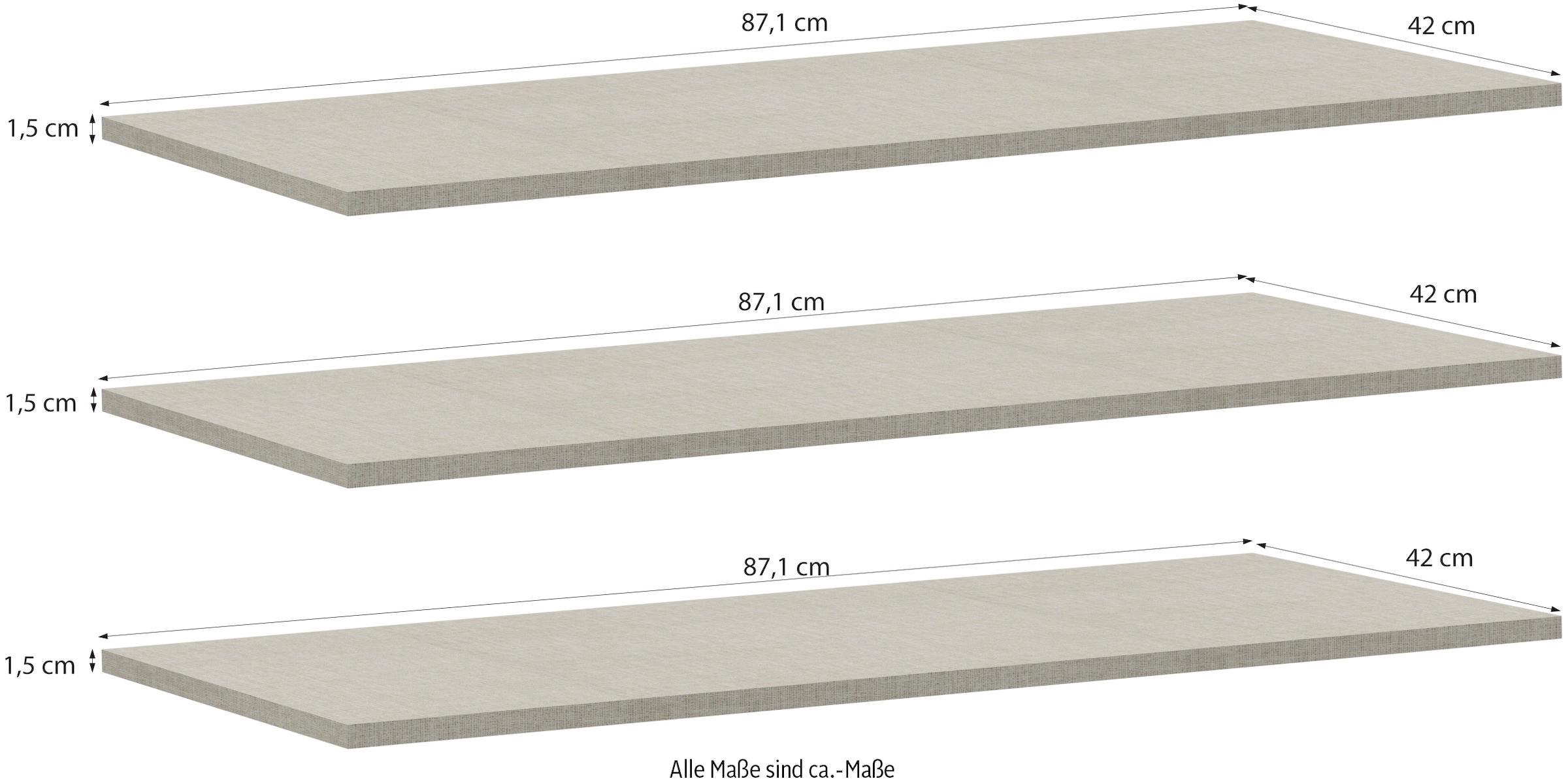 FORTE Einlegeboden, (3 St.), 3er Set, optional bestellbar