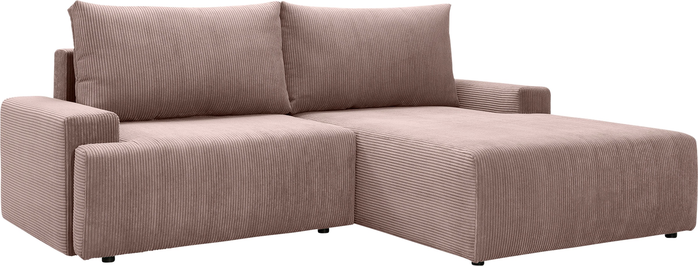 exxpo - sofa fashion Ecksofa »Orinoko, aktuelles Design und hoher Sitzkomfort, L-Form«, inkl. Bettfunktion und Bettkasten, schöne Farben im angesagten Cord
