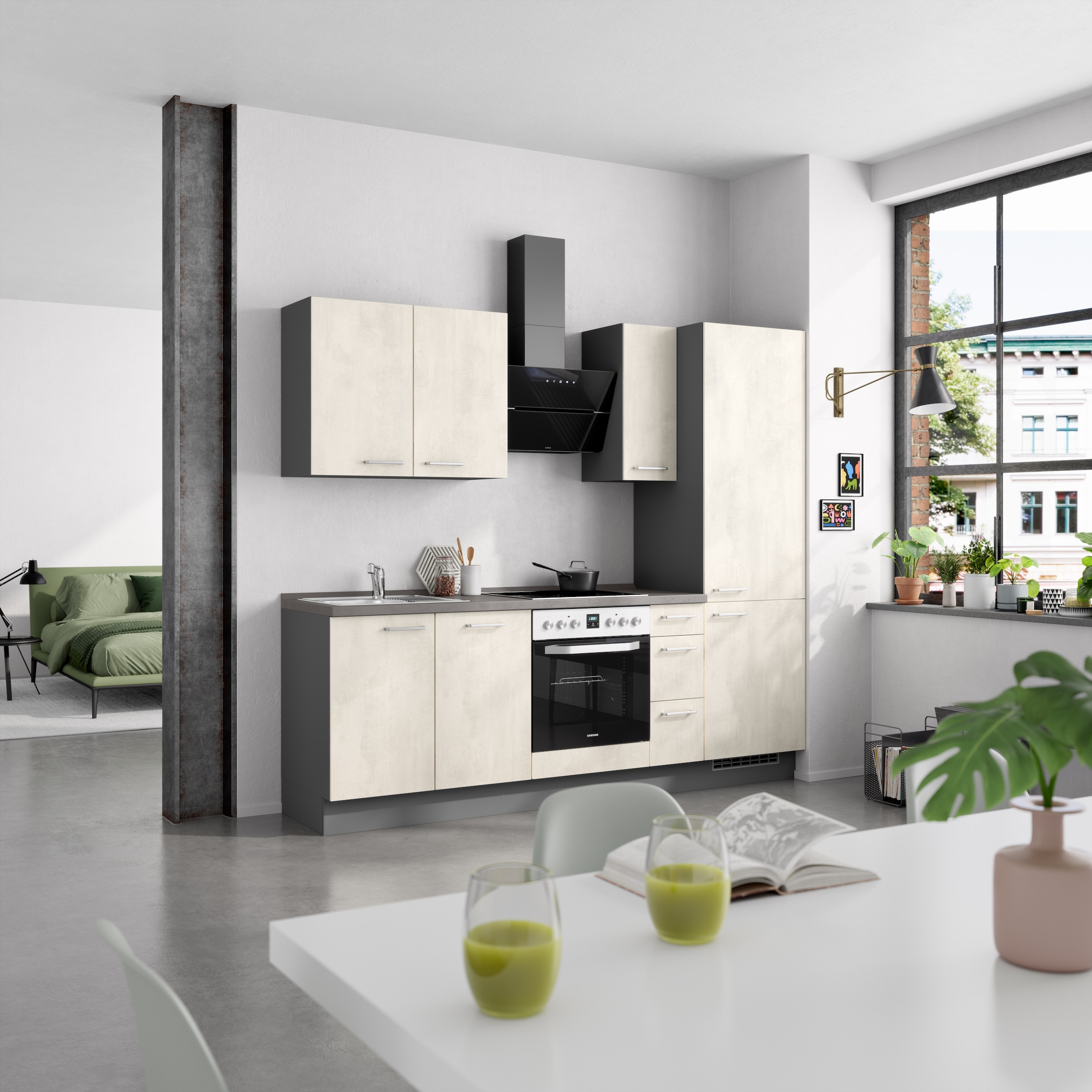 nobilia® Küchenzeile »"Riva II"«, vormontiert, Ausrichtung wählbar, Breite 240 cm, wahlw. mit E-Geräten