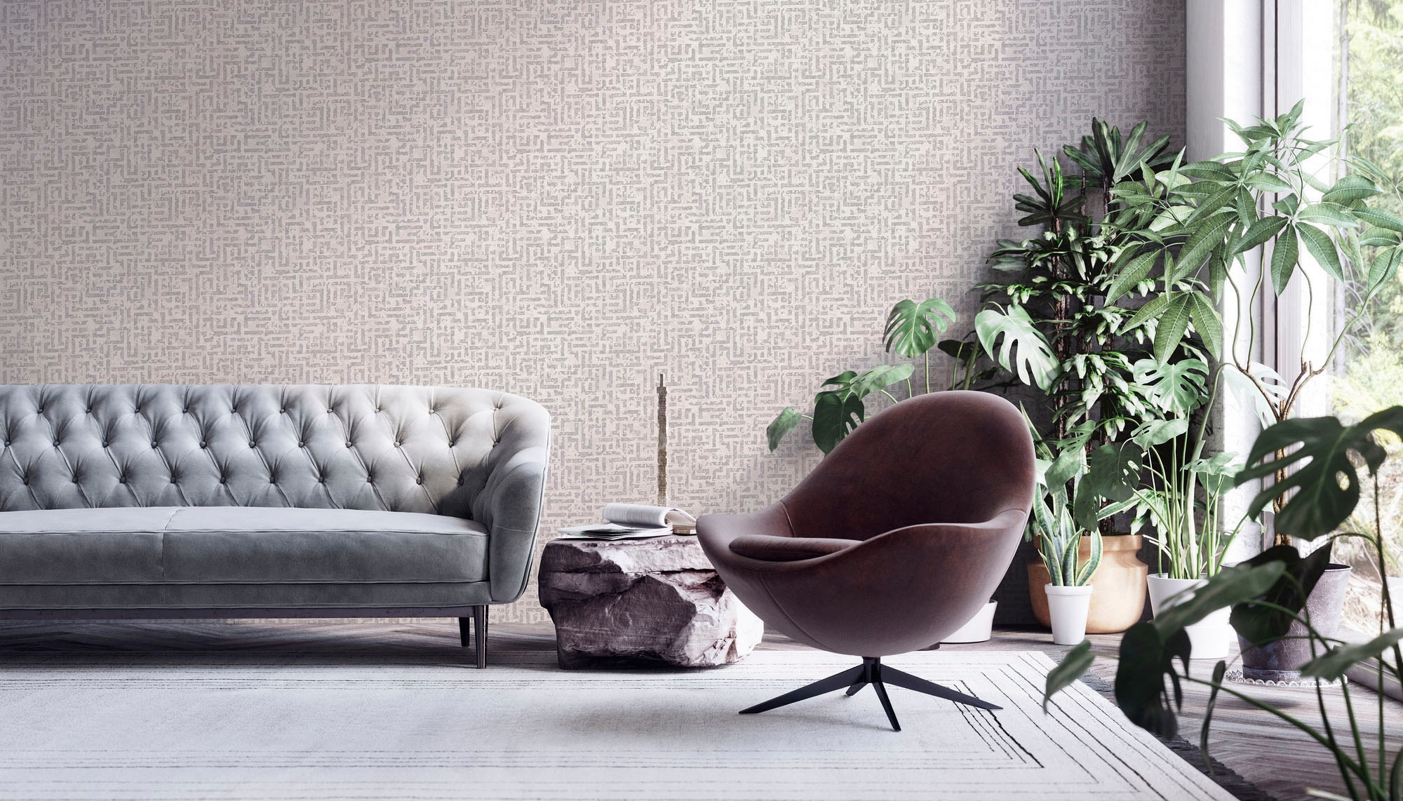 living walls Vliestapete »My Home My Spa«, geometrisch-grafisch-glänzend, Design Tapete Geometrisch Tapeten Wohnzimmer Schlafzimmer Küche Design