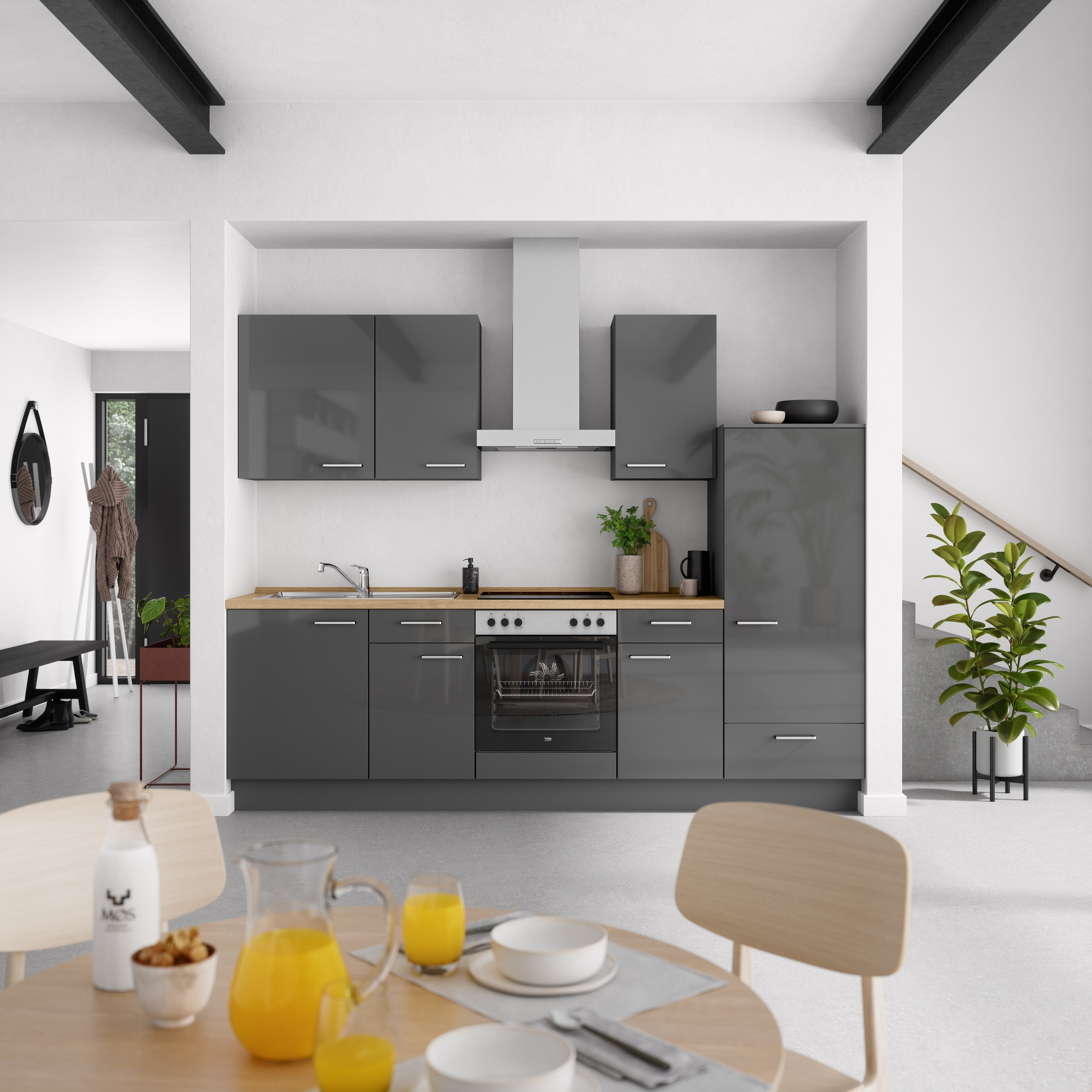 nobilia® Küchenzeile »"Flash I"«, vormontiert, Ausrichtung wählbar, Breite 270 cm, wahlw. mit E-Geräten