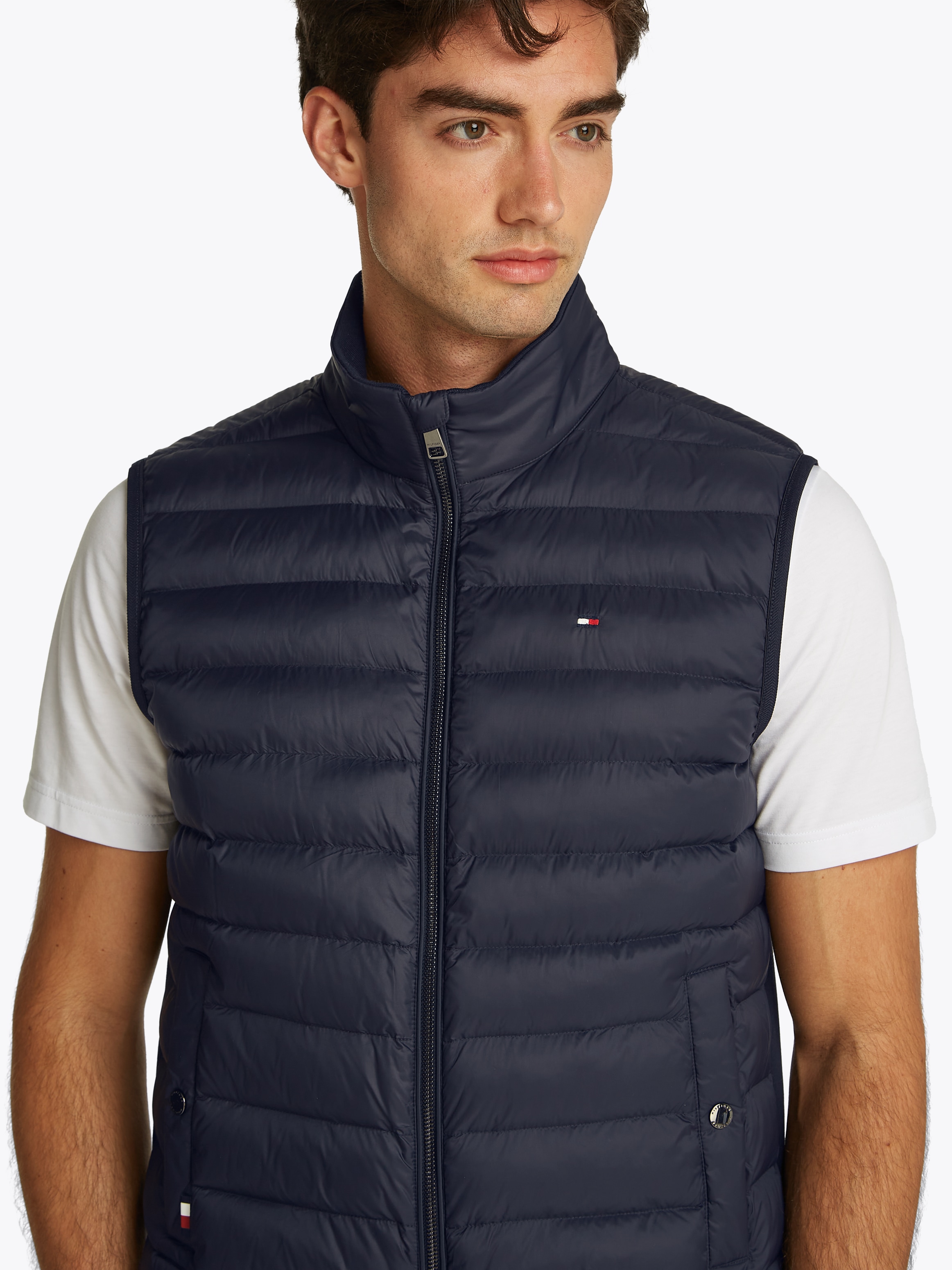 Tommy Hilfiger Steppweste "MIX MEDIA VEST", Rückenteil ungesteppt günstig online kaufen