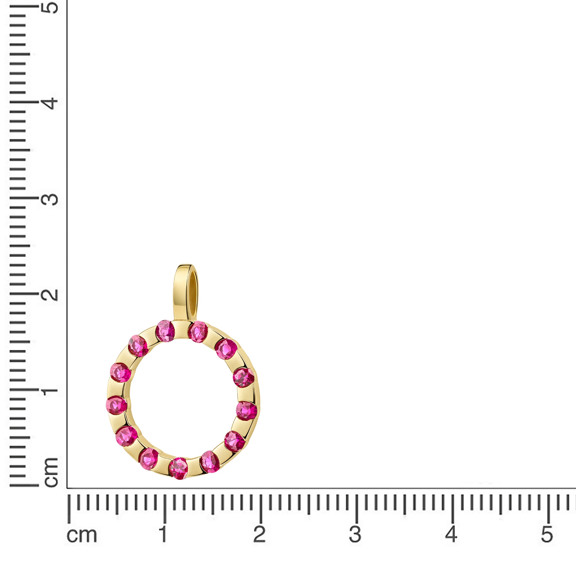 Firetti Kettenanhänger »Schmuck Geschenk Gold 333 Halsschmuck Anhänger Kreis rund«  mit Edelsteinen