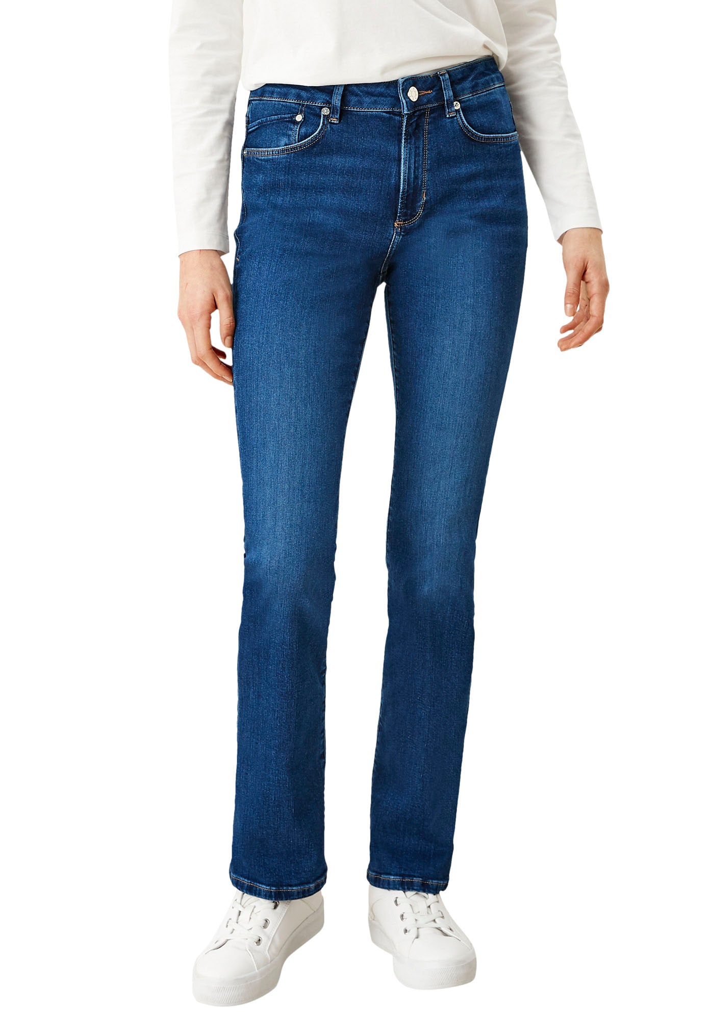 s.Oliver Bootcut-Jeans "BEVERLY", in Stretch-Qualität, mit Nieten an den Taschen