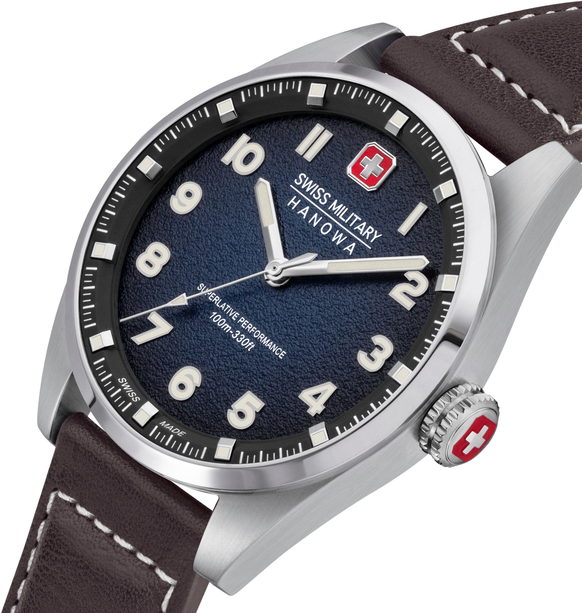 SMWGA0001502« Swiss BAUR ▷ Uhr Military | Schweizer »GREYHOUND, Hanowa für