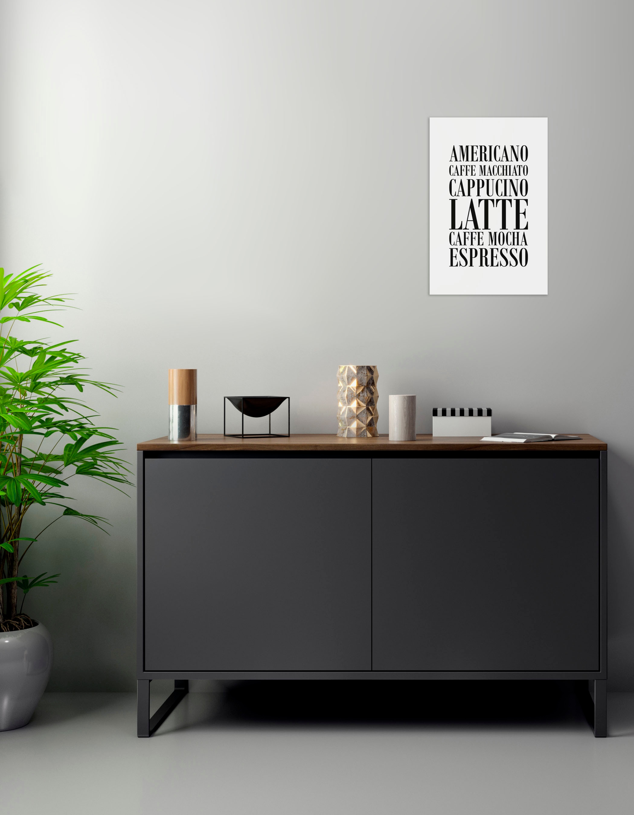 queence Wanddekoobjekt »Kaffee, Cappucino, Expresso ...«, Schriftzug auf  Stahlblech kaufen | BAUR