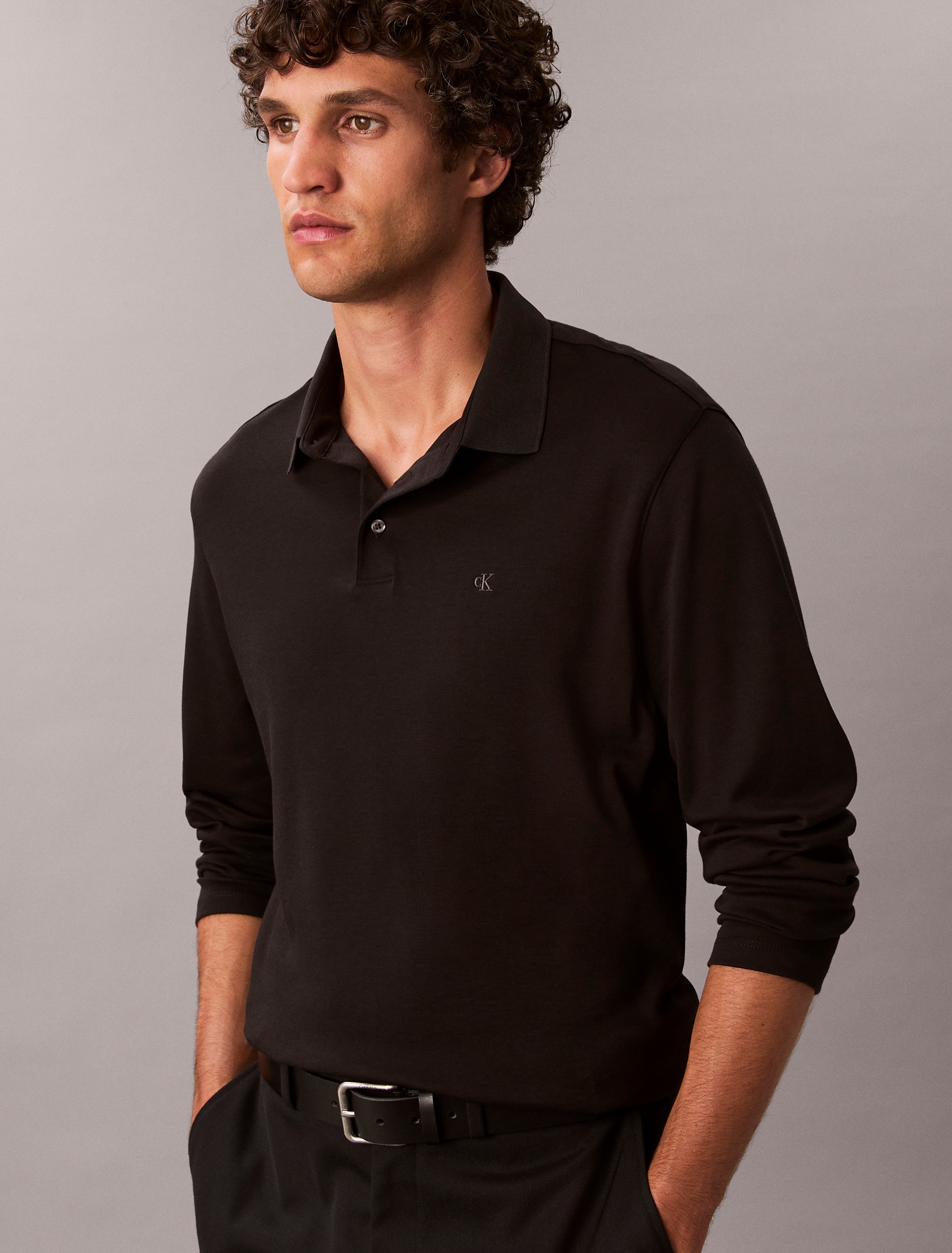 Calvin Klein Langarm-Poloshirt "LS SUPIMA COTTON SOLID POLO", regular fit m günstig online kaufen