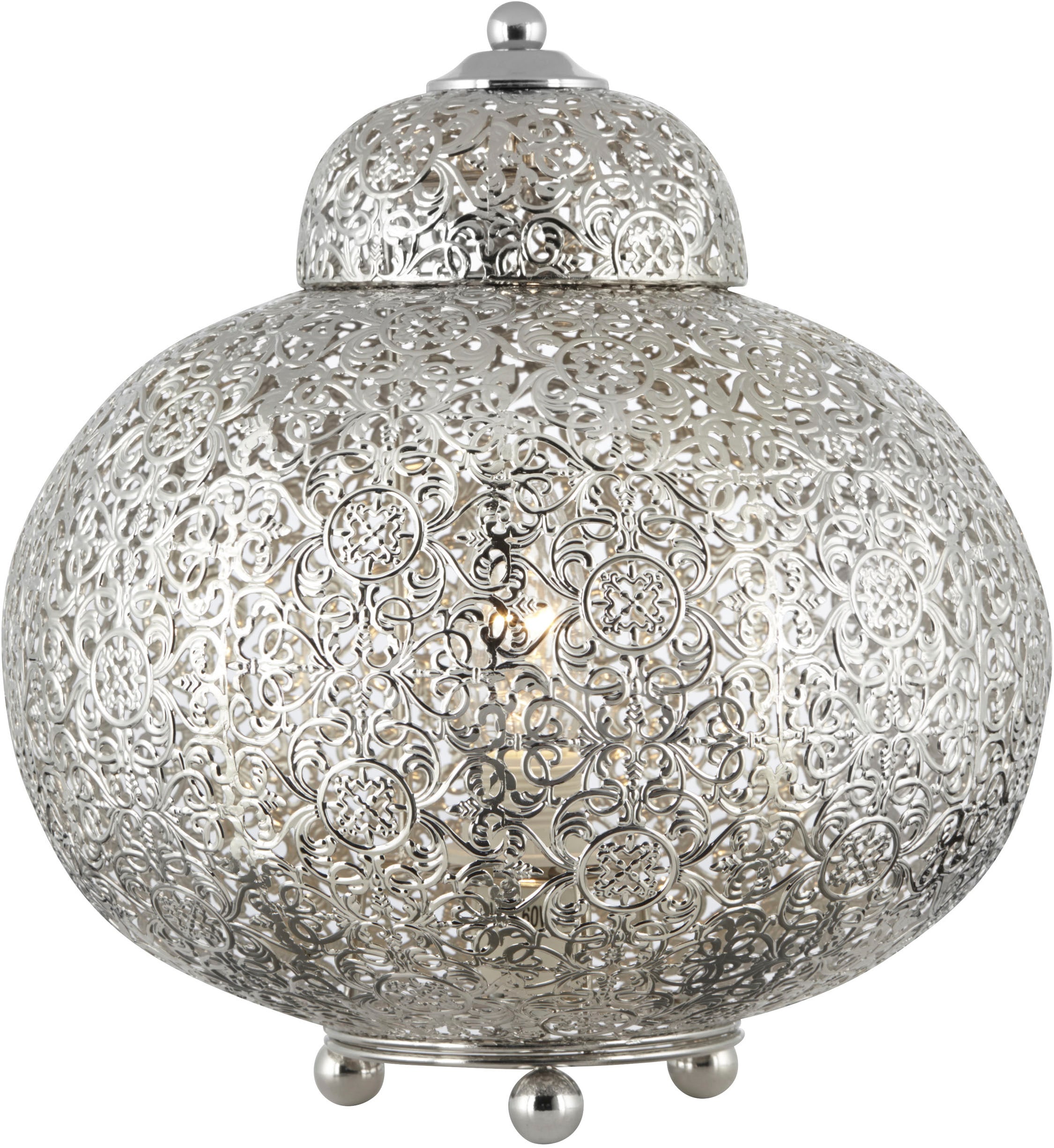 Searchlight Tischleuchte »Fretwork Tischleuchte - Lasergeschnittenes Nickelmetall« E27 1 Stk.