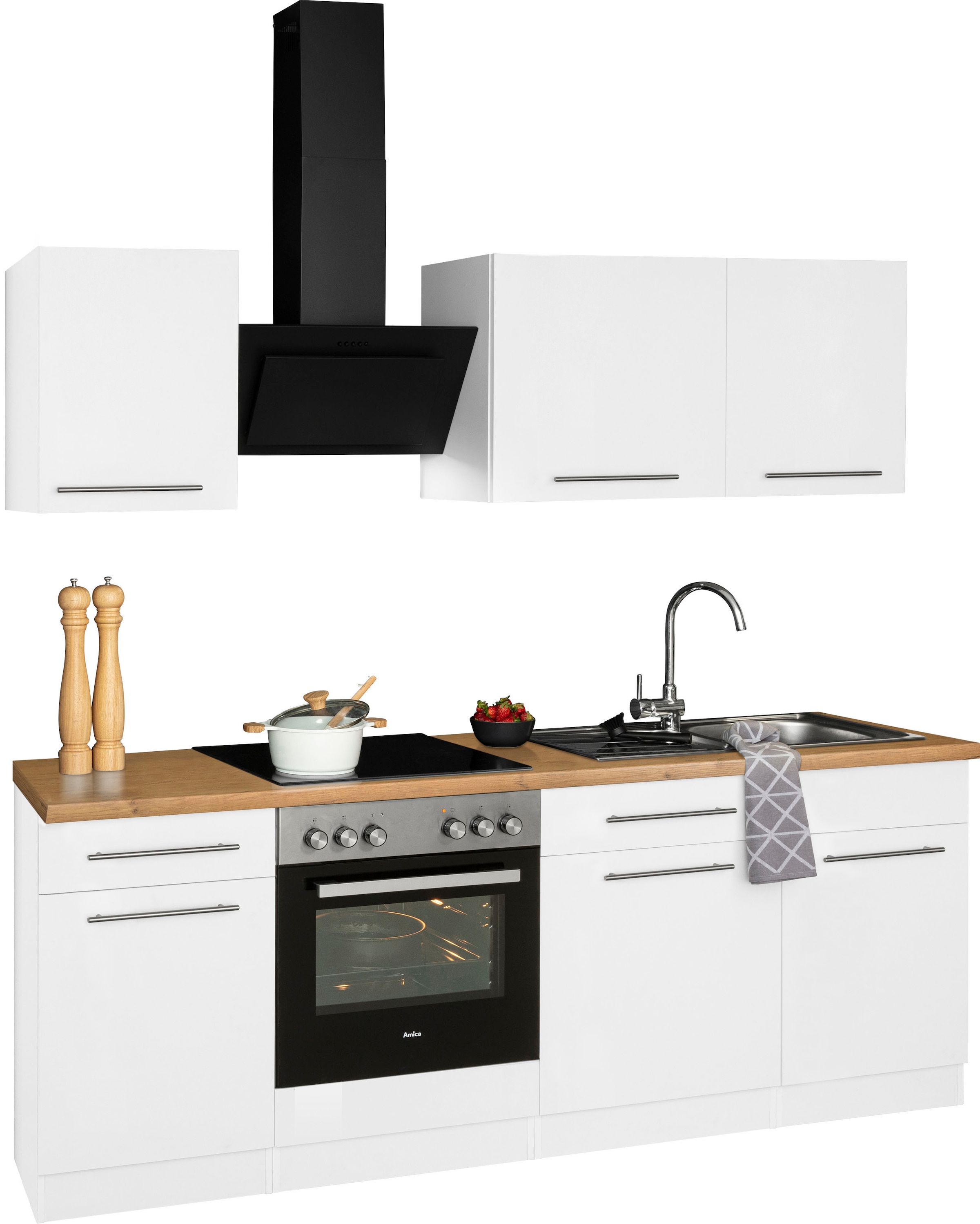 wiho Küchen Küchenzeile »Unna«, ohne E-Geräte, Breite 220 cm