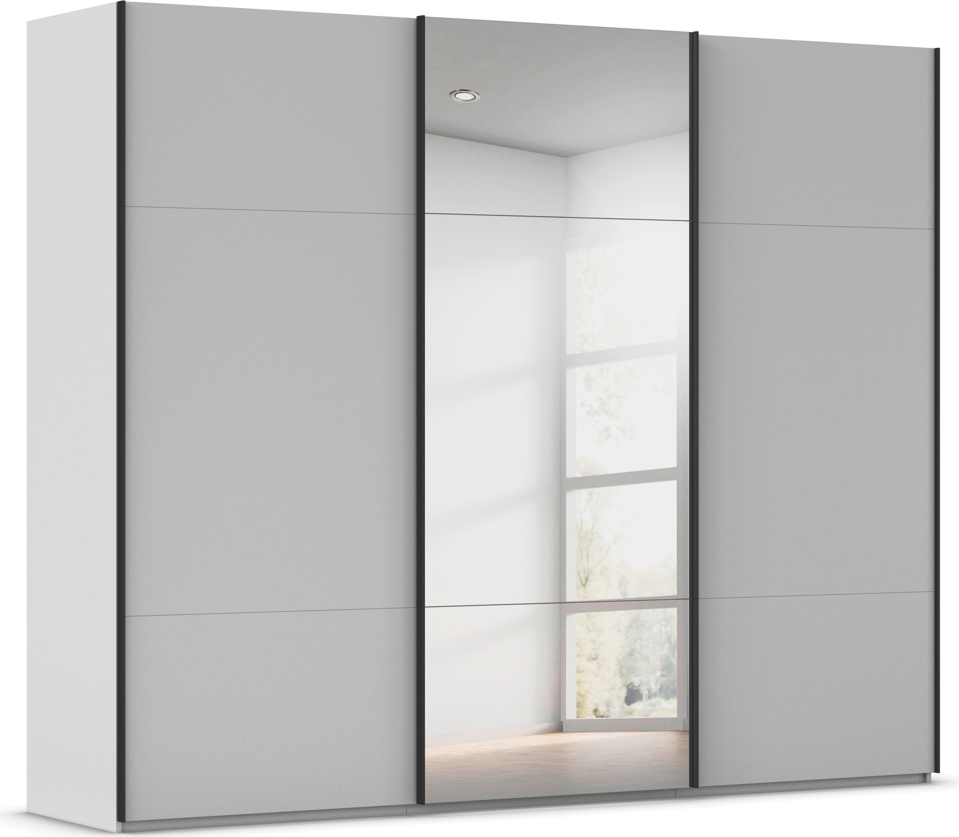 rauch Schwebetürenschrank "Kleiderschrank Schrank Garderobe Schlafzimmerschrank CONTIDO" 3 verschiedene Ausstattungen BASIC/CLASSIC/PREMIUM (inkl. SOFT-CLOSE), aus hochwertigem Material in 6 Breiten 2 Griff-Farben MADE IN GERMANY