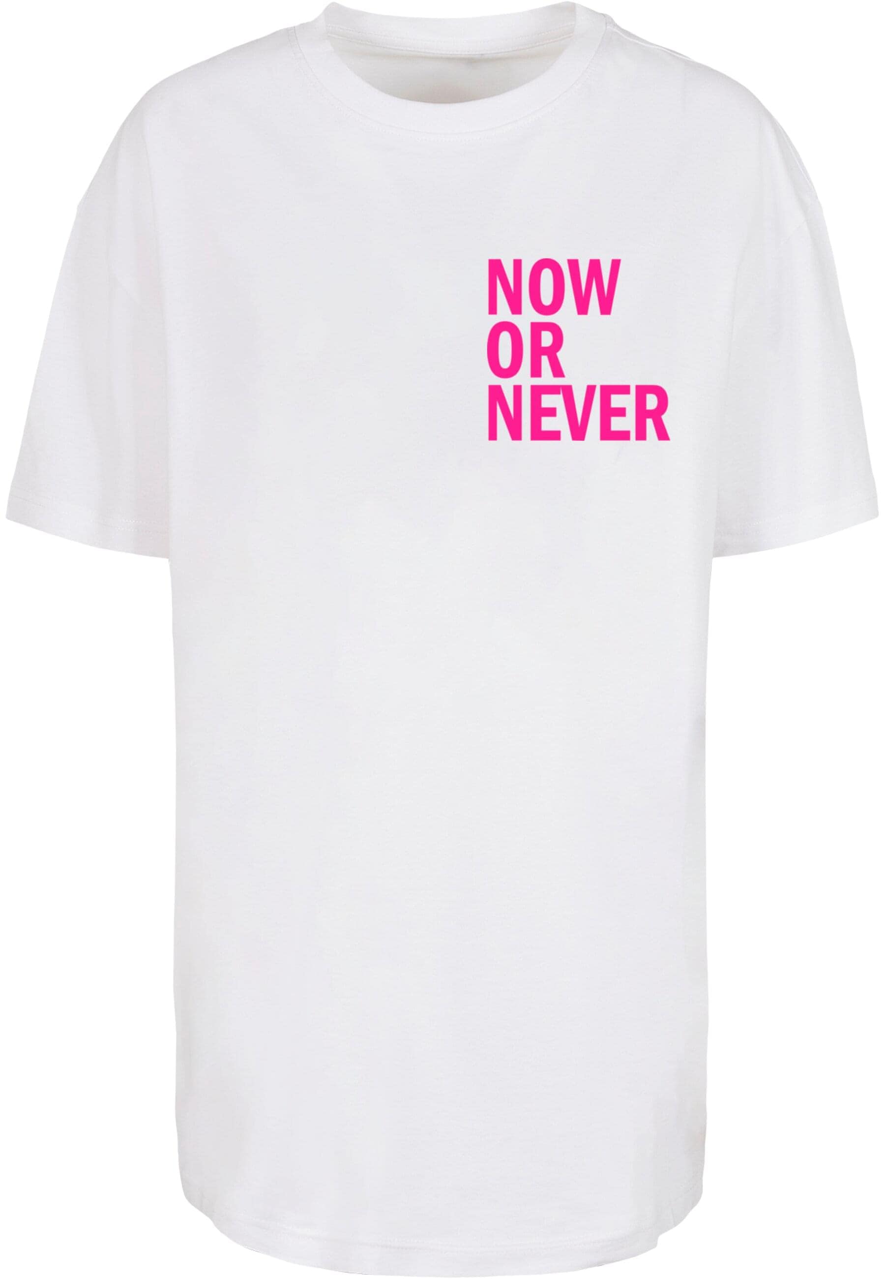 Merchcode T-Shirt "Merchcode Damen Ladies Now Or Never Oversized Boyfriend günstig online kaufen