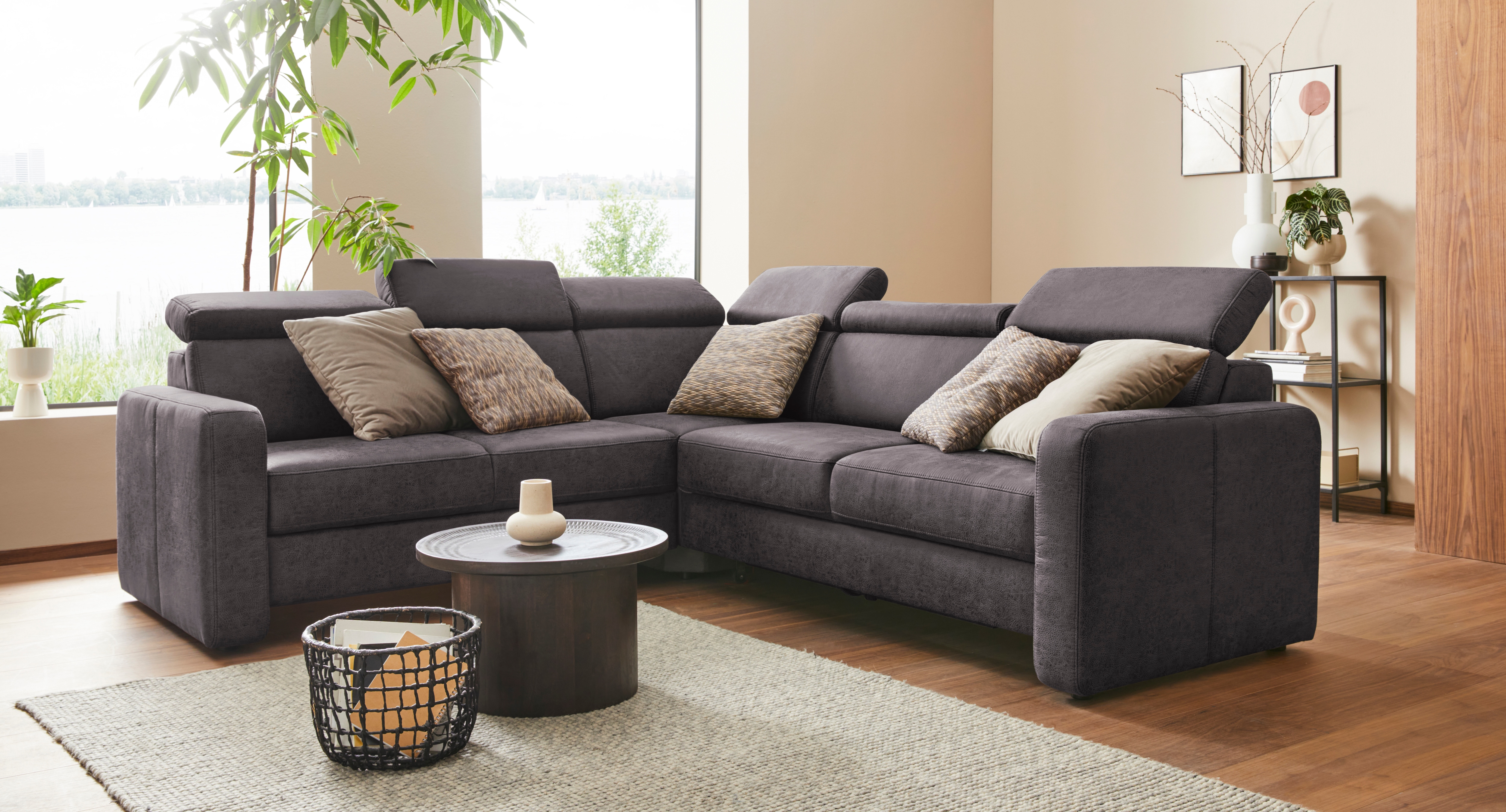 sit&more Ecksofa "Bologna L-Form" Kopfteilverstellung, wahlweise mit Schlaffunktion und Schubkasten