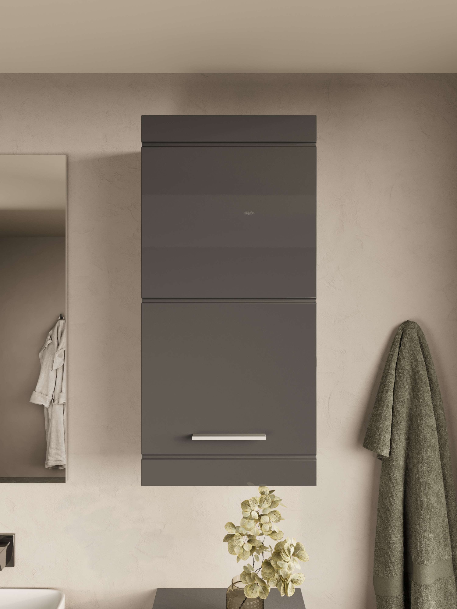 OTTO home Hängeschrank »Föhr, Badschrank, Badezimmerschrank, Badmöbel« Breite 36,4 cm, 1 Tür, minimalistisch, zeitlos, hochglänzend