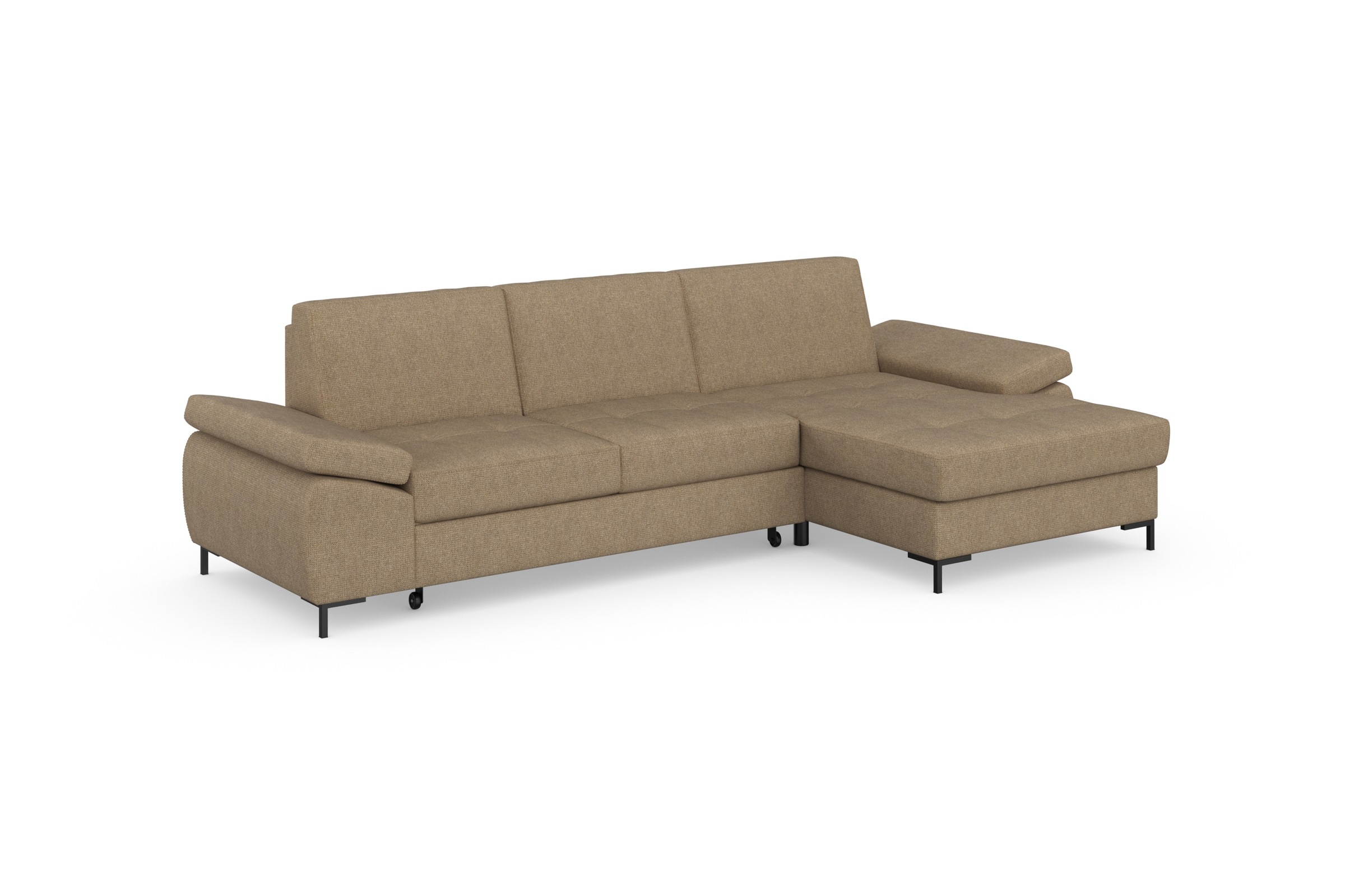 DOMO collection Ecksofa »Capelo L-Form«, mit Armteilverstellung, wahlweise mit Bettfunktion, Federkern