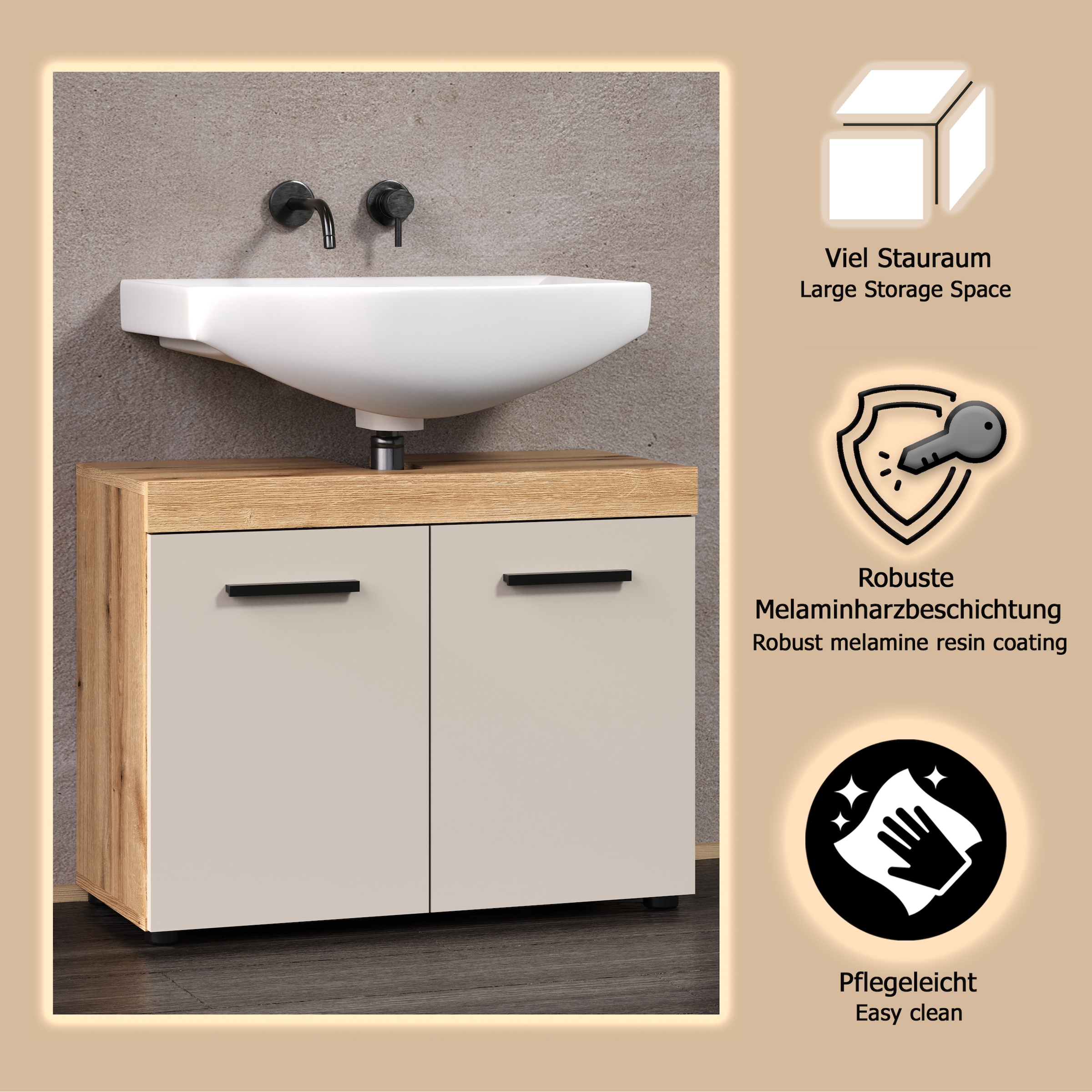 welltime Waschbeckenunterschrank »Isera« 1 Stk. tlg.