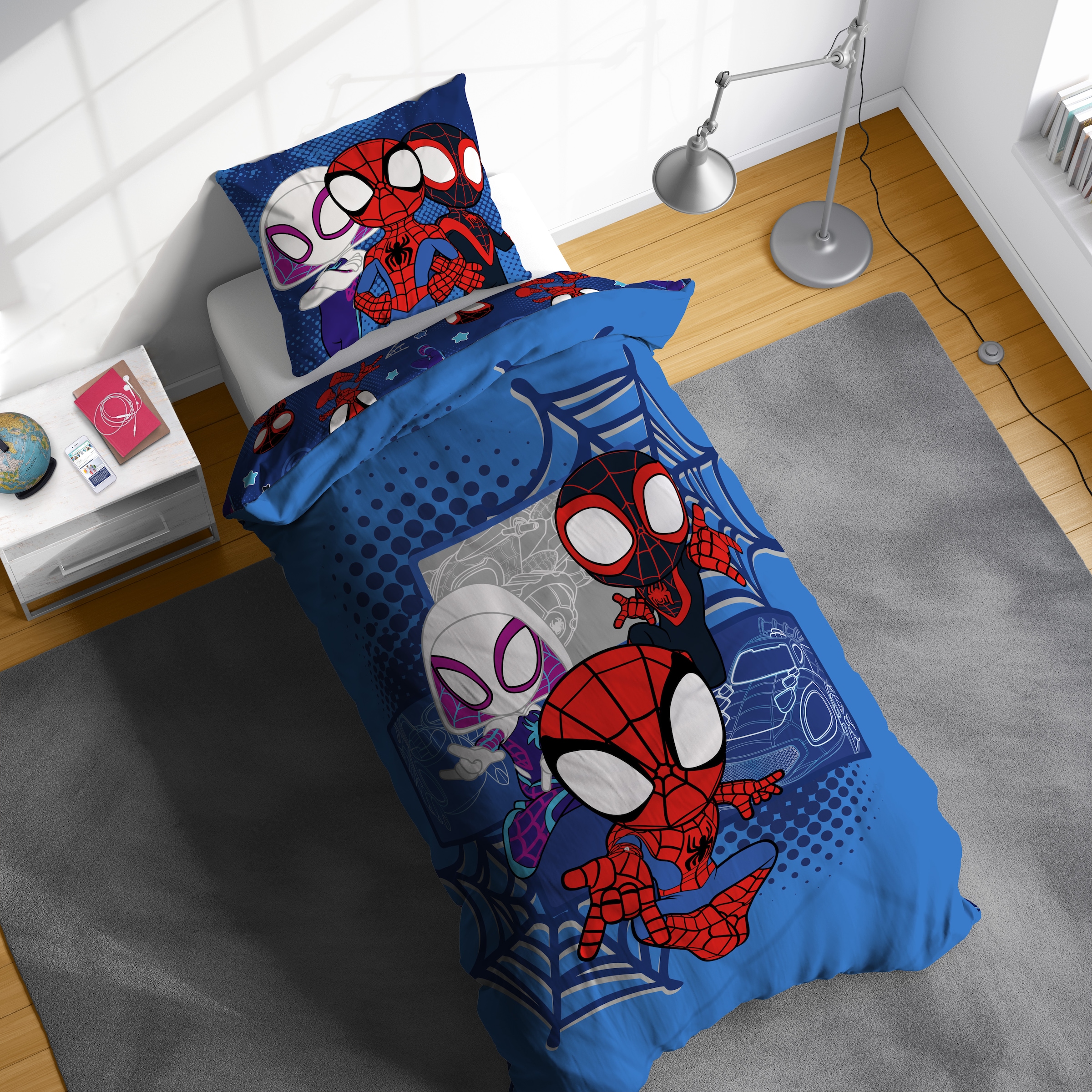 MARVEL Kinderbettwäsche »Marvel Spidey Bettbezug-Set 135x200 cm + Kissenbezug 80x80 cm« 2 tlg. tlg. 100 % Baumwolle, maschinenwaschbar, wendbar