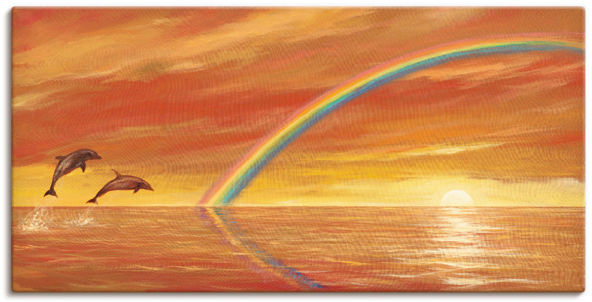 Artland Wandbild "Regenbogen über dem Meer", Wassertiere, (1 St.), als Alubild, Outdoorbild, Leinwandbild, Wandaufkleber