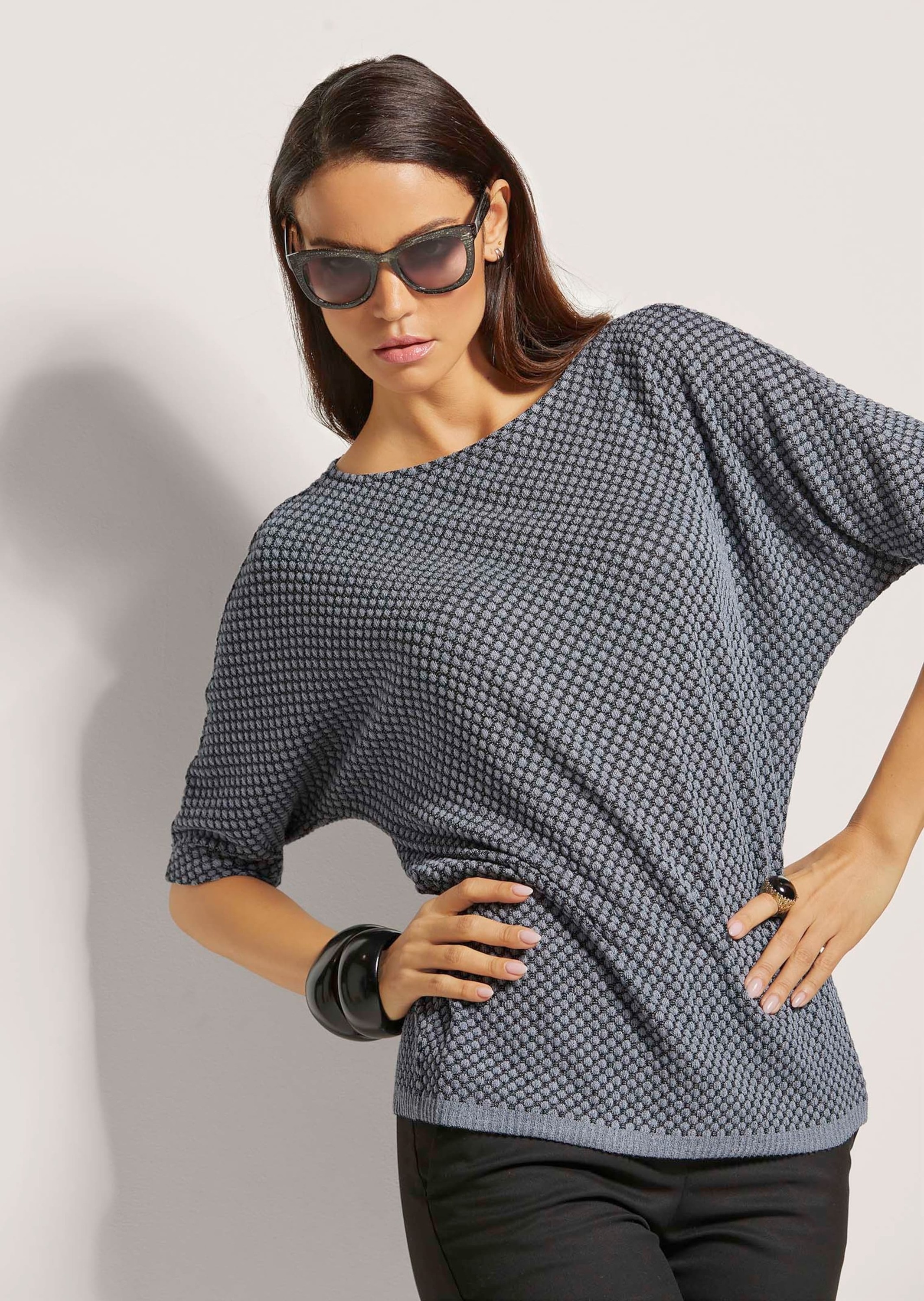 MADELEINE 3/4-Arm-Shirt »Sweatshirt Oversize-Shirt mit Fledermaus-Ärmeln«