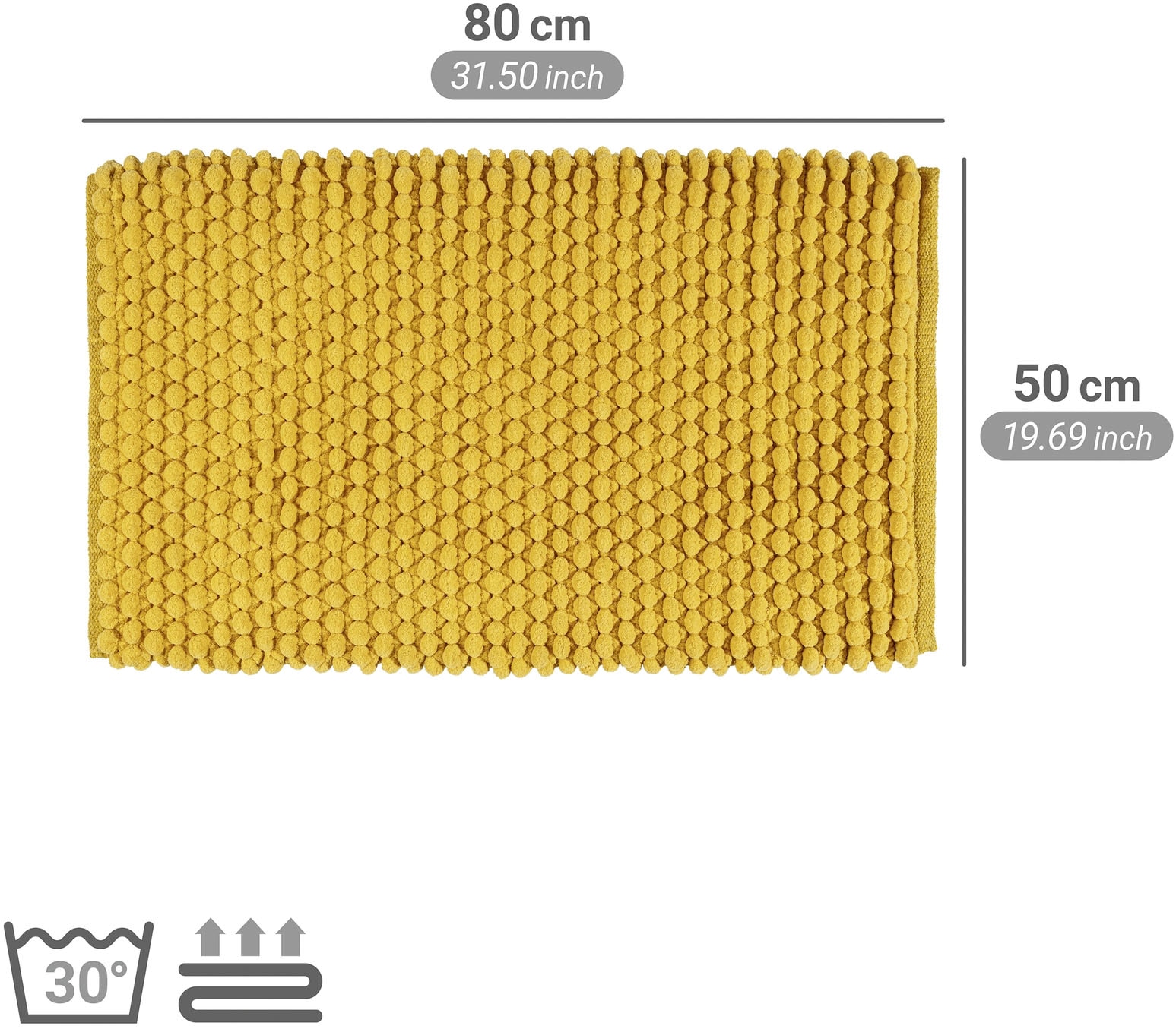WENKO Badematte »Solivo« Höhe 30 mm rutschhemmend beschichtet