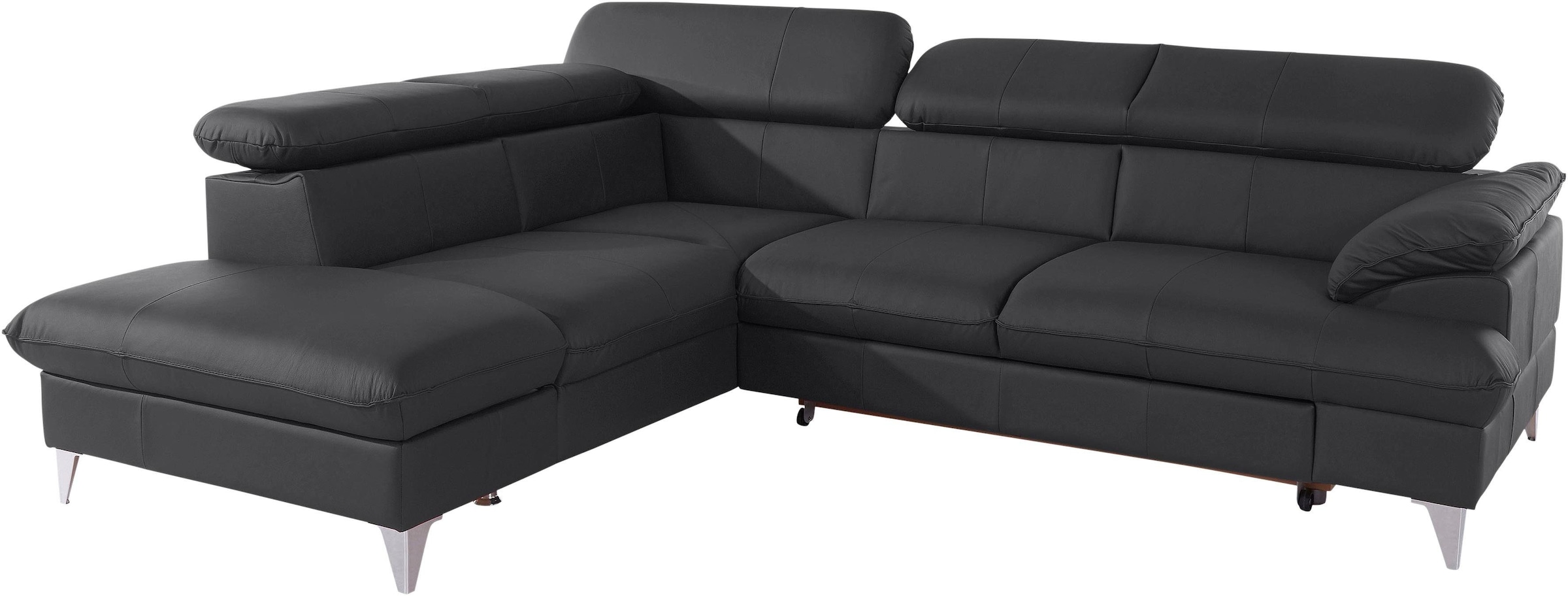COTTA Polstergarnitur »Caluso L-Form«, Set bestehend aus: Ecksofa mit Kopfteilverstellung & Hocker