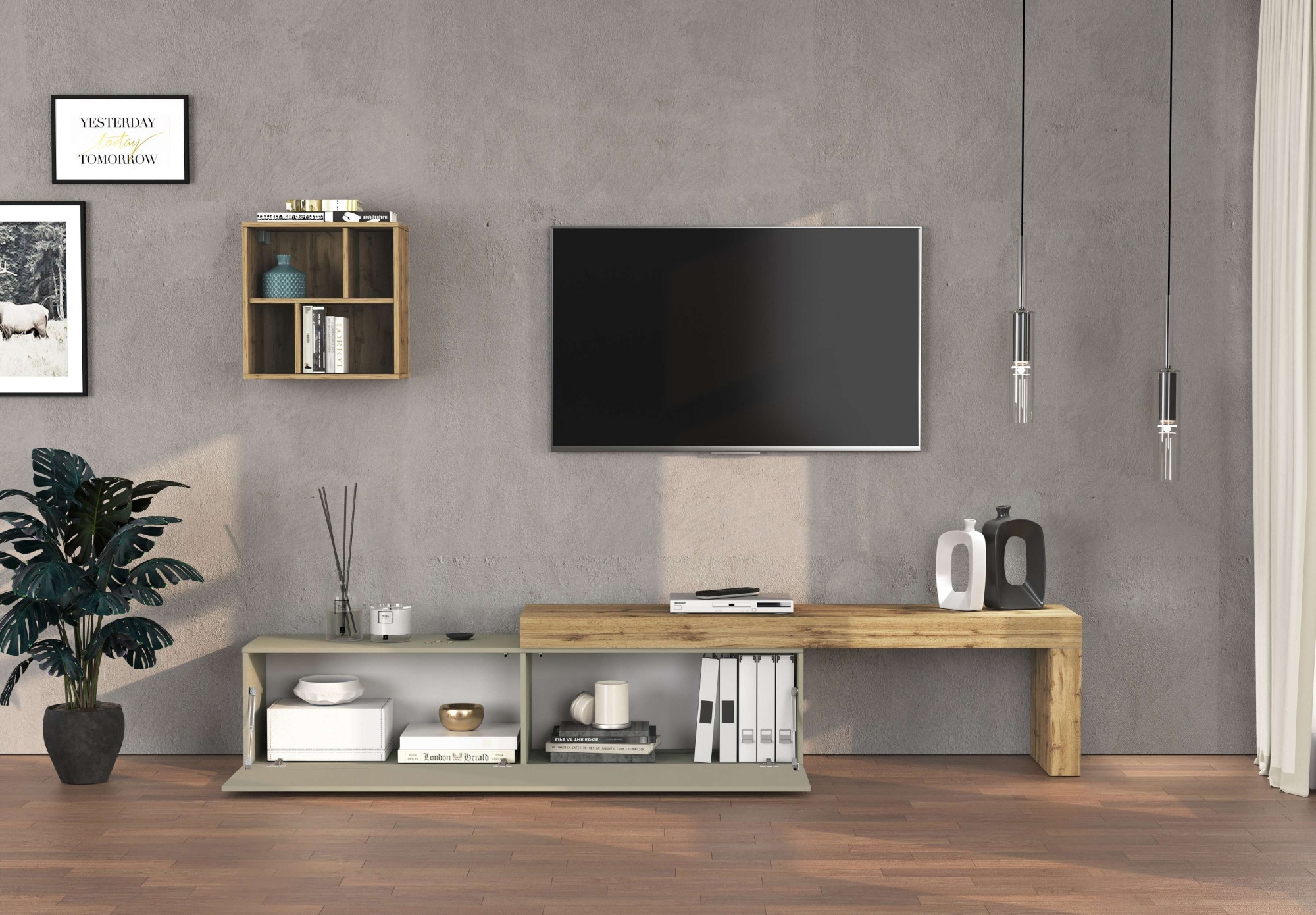 INOSIGN TV-Wand »Chronos TV-Set, Wohnwand – Elemente frei platzierbar, Made in Italy« Set, 2-er set, 2 Stk. tlg.