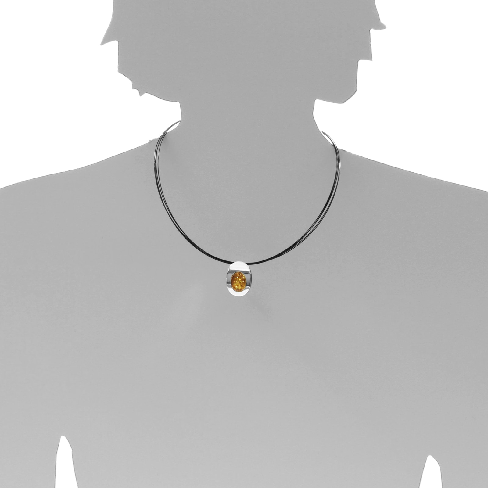 OSTSEE-SCHMUCK Halsreif »Ostsee-Schmuck Halsreif mit Anhänger Gleiter-Rabea«, (2 tlg.)