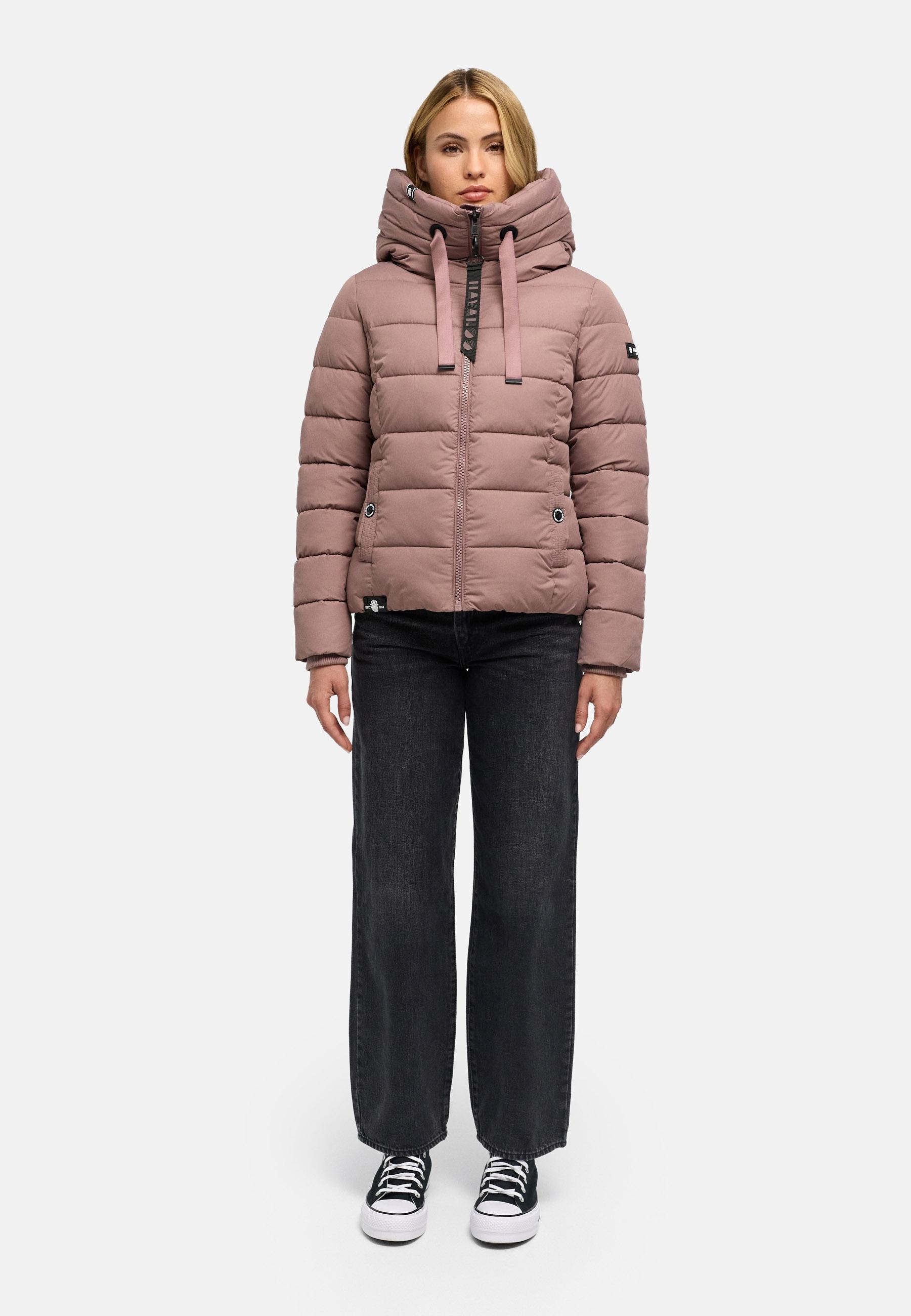 Navahoo Steppjacke »Amayaa« mit Kapuze stylische Damen Winterjacke mit coolen Applikationen