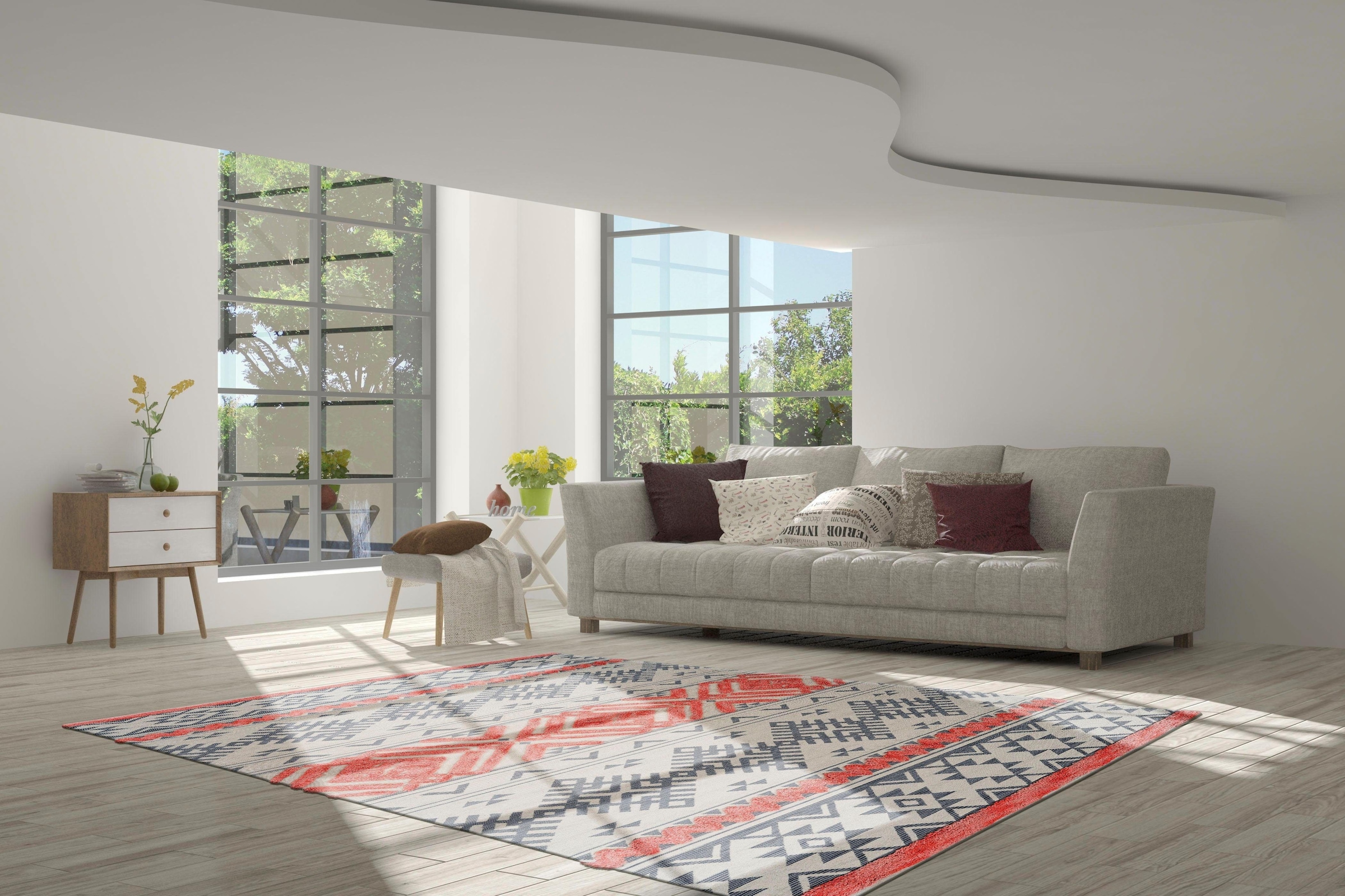 calo-deluxe Teppich »Kibo 512«, rechteckig, 10 mm Höhe, Hoch-Tief-Struktur, Wohnzimmer