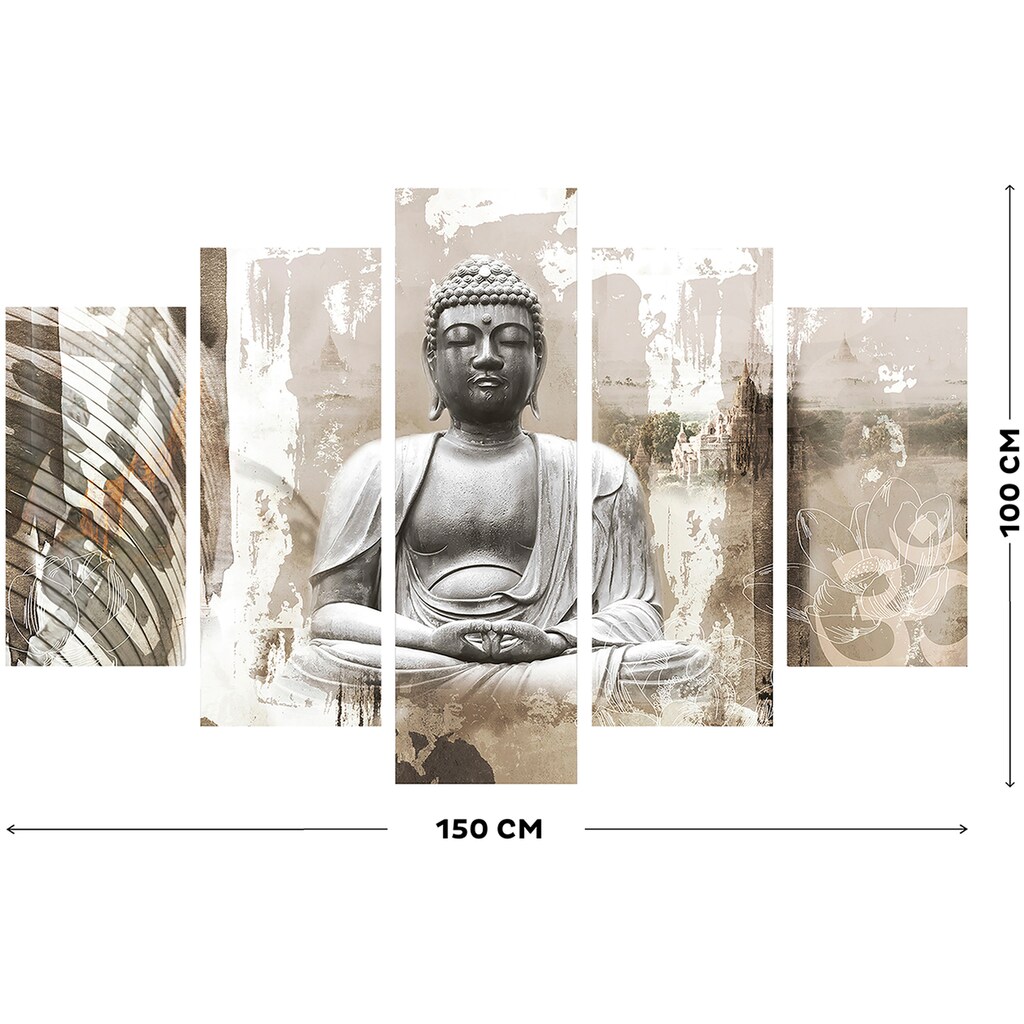 Art for the home Leinwandbild »Buddha«, Buddha, (Set, 5 St.)