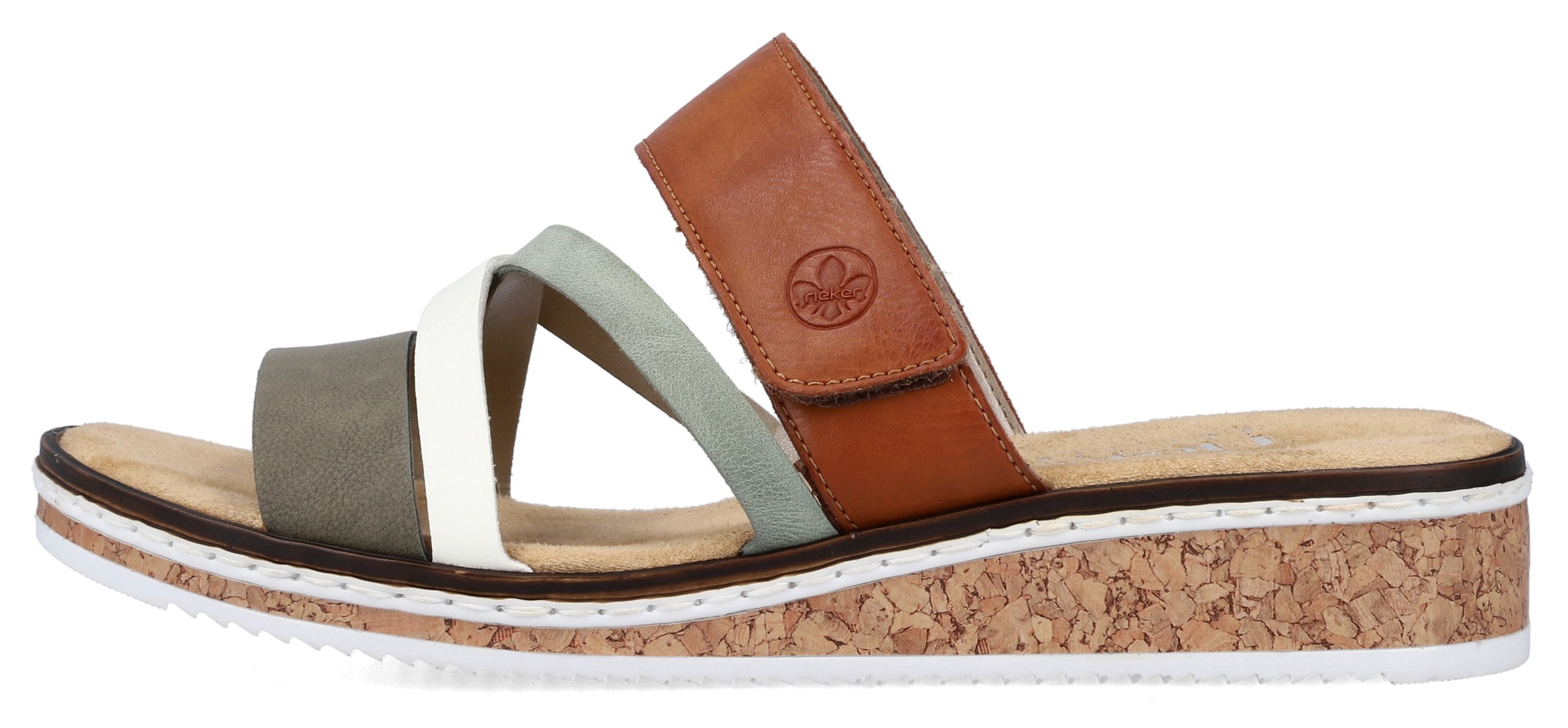 Thumbnail - Rieker Pantolette Keilabsatz, Sommerschuh, Schlappen mit Klettriemchen