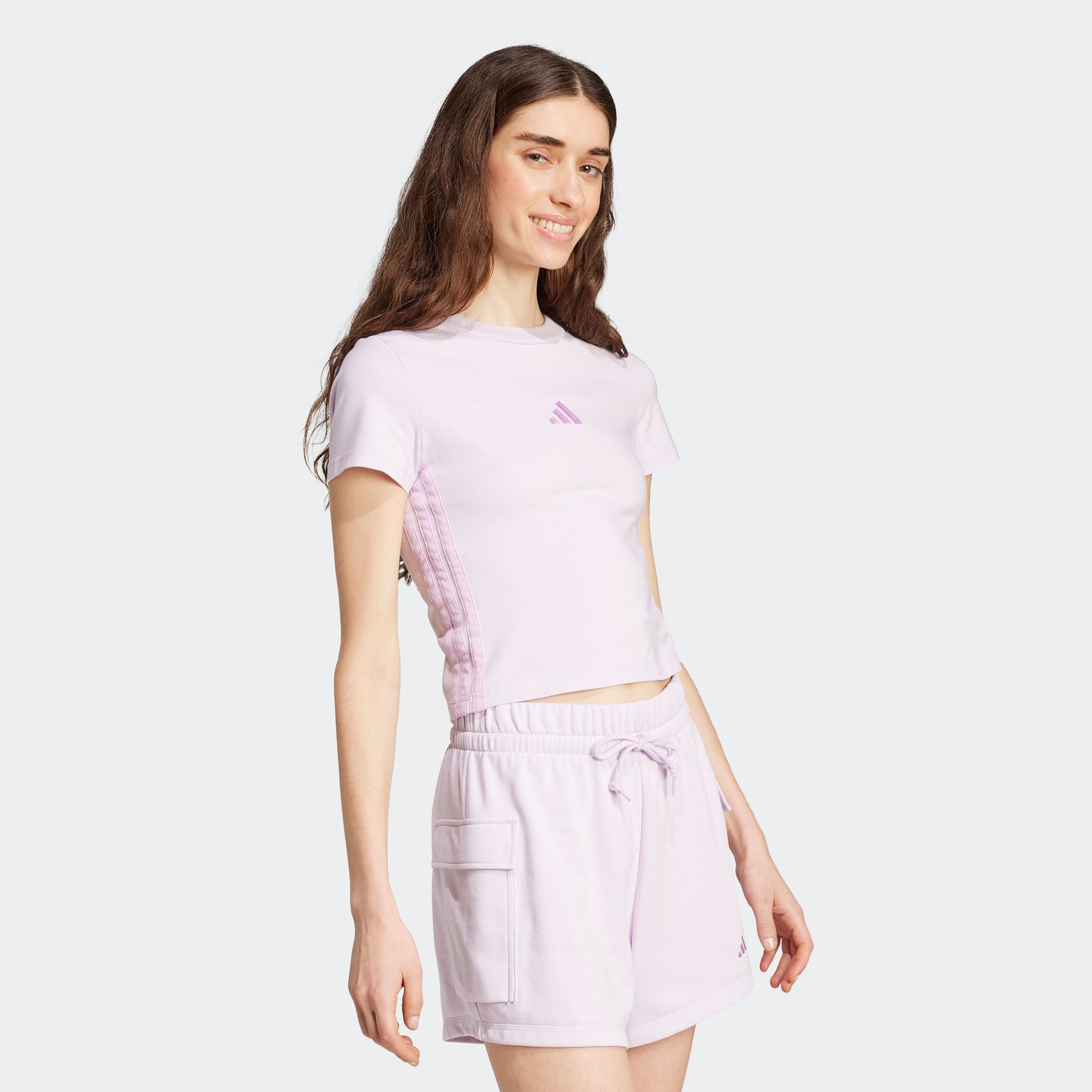 adidas Sportswear T-Shirt "ESSENTIALS 3-STREIFEN SLIM BABY" schmale Passfor günstig online kaufen