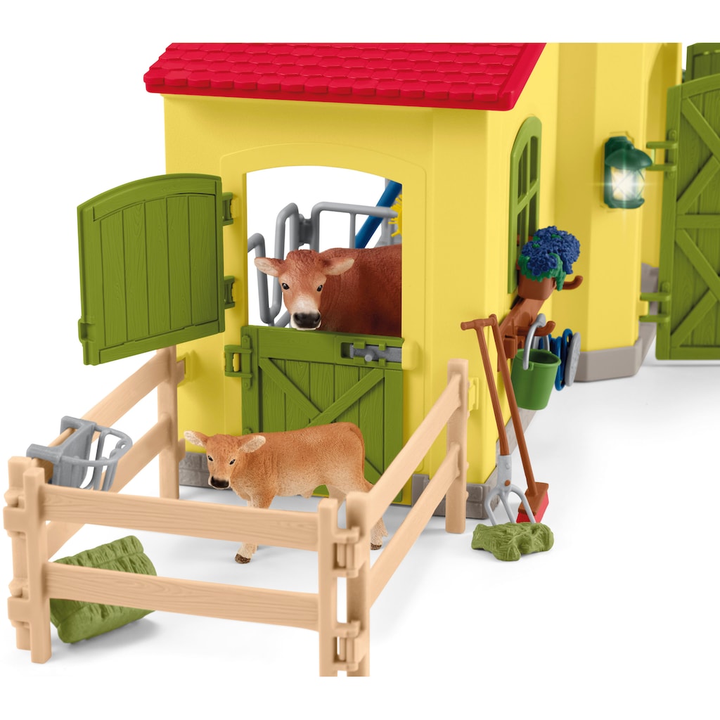 Schleich® Spielwelt »FARM WORLD, Großer Stall mit Tieren und Zubehör (42605)«