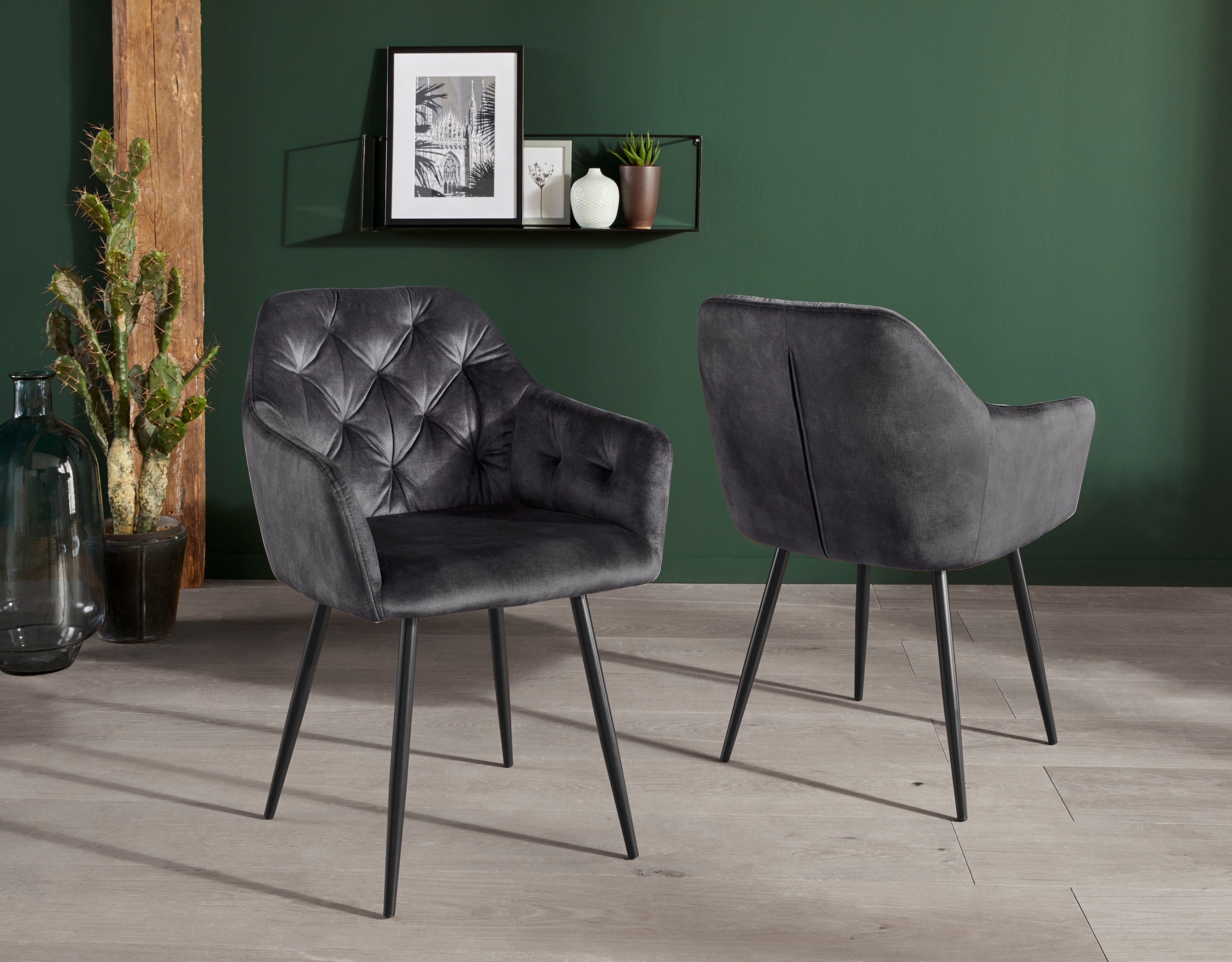 HELA Esszimmerstuhl "Kira Schalenstuhl Boho, Bestseller" (Set) 4 Stk. Samtv günstig online kaufen