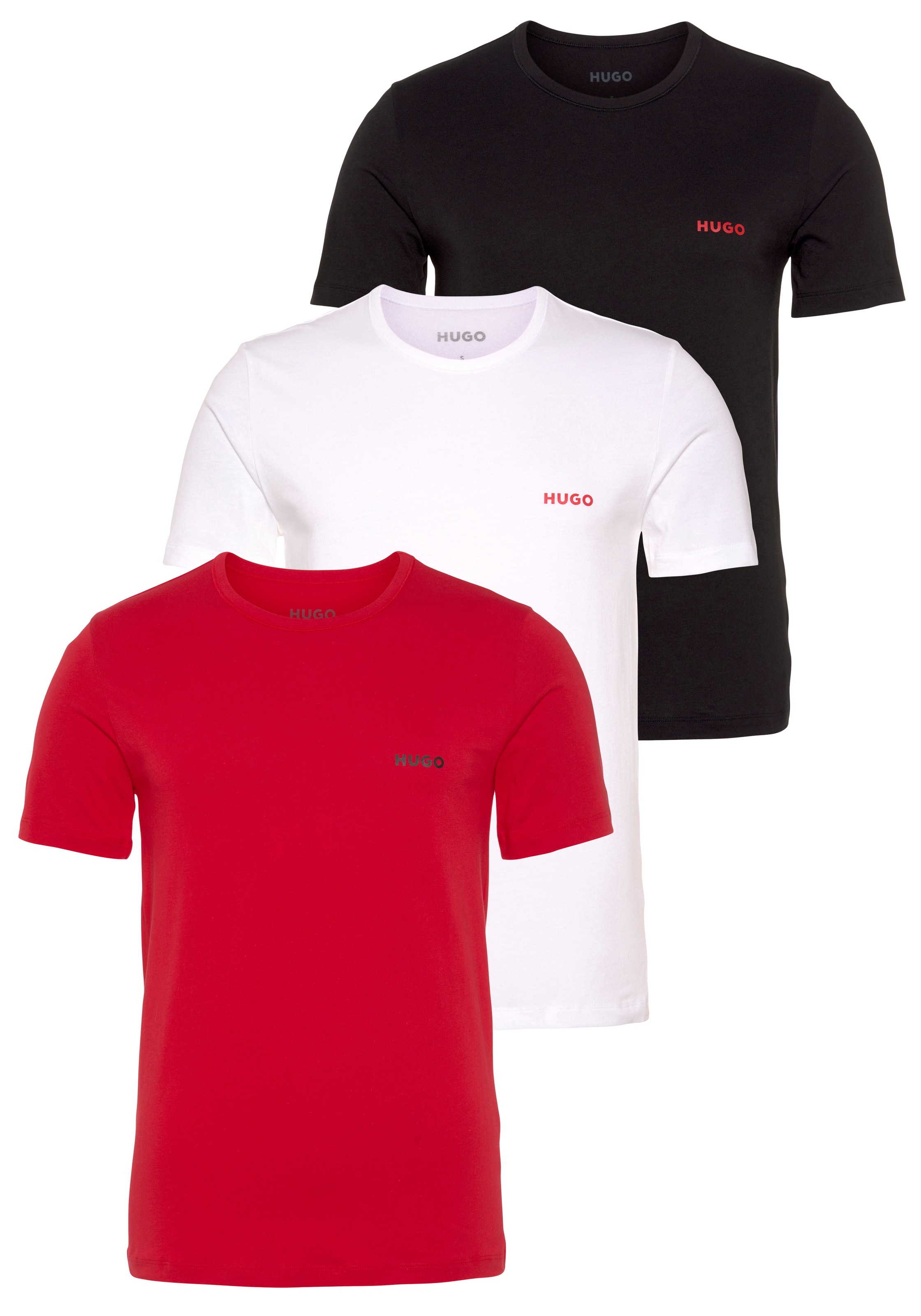HUGO T-Shirt, (Packung, 3 tlg.), mit Rundhalsausschnitt ▷ für | BAUR