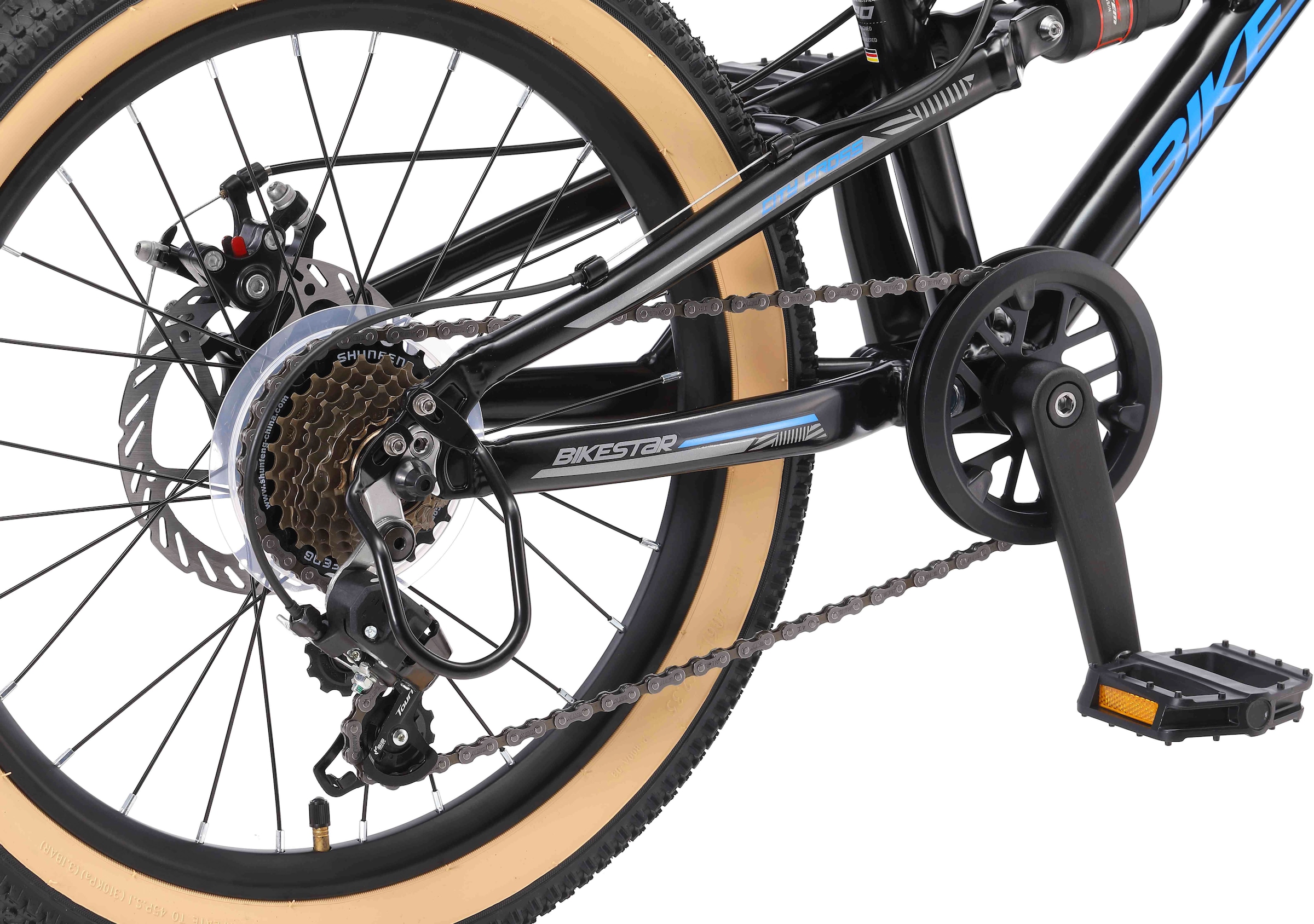 Bikestar Jugendfahrrad, 7 Gang, Shimano, RD-TY21 Schaltwerk, Kettenschaltung