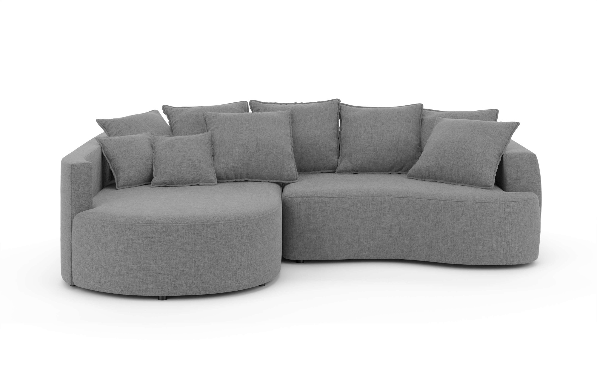 INOSIGN Ecksofa »Kahekili, Schlafsofa mit Bettkasten, Maße B/T/H: 255/181/90/ cm«, L-Form mit Wellenunterfederung, 7 Rückenkissen und 2 Zierkissen