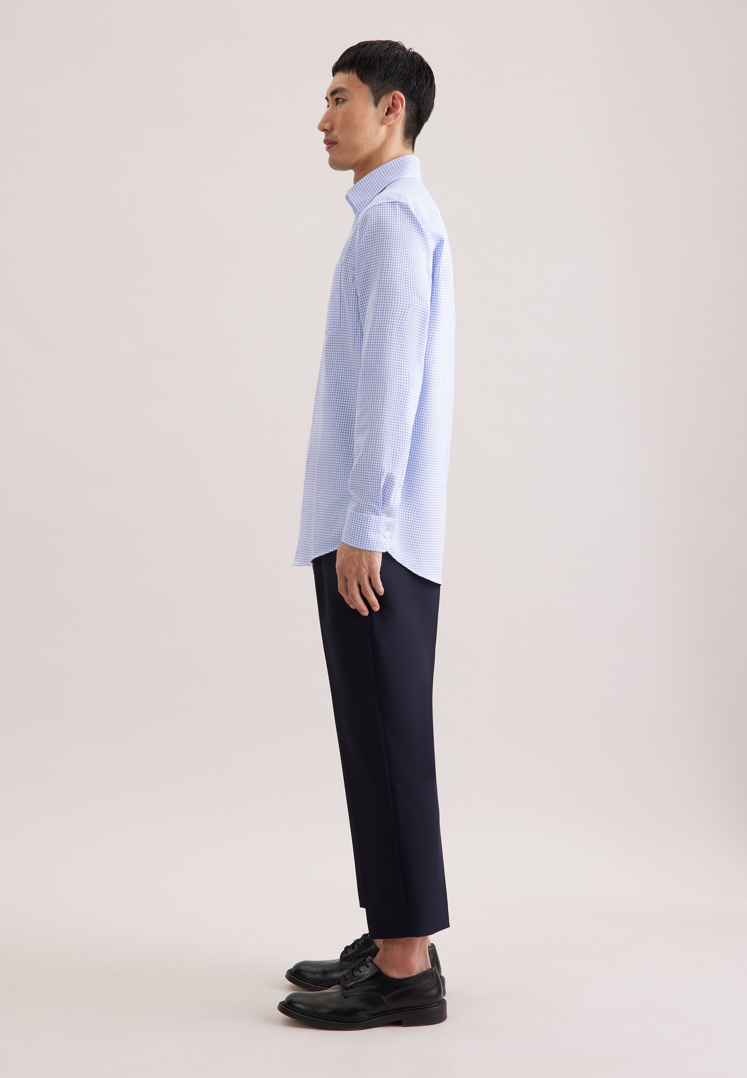 seidensticker Businesshemd »Schwarze Rose« Comfort 1/1 Covered-Button-Down-Kragen Karo