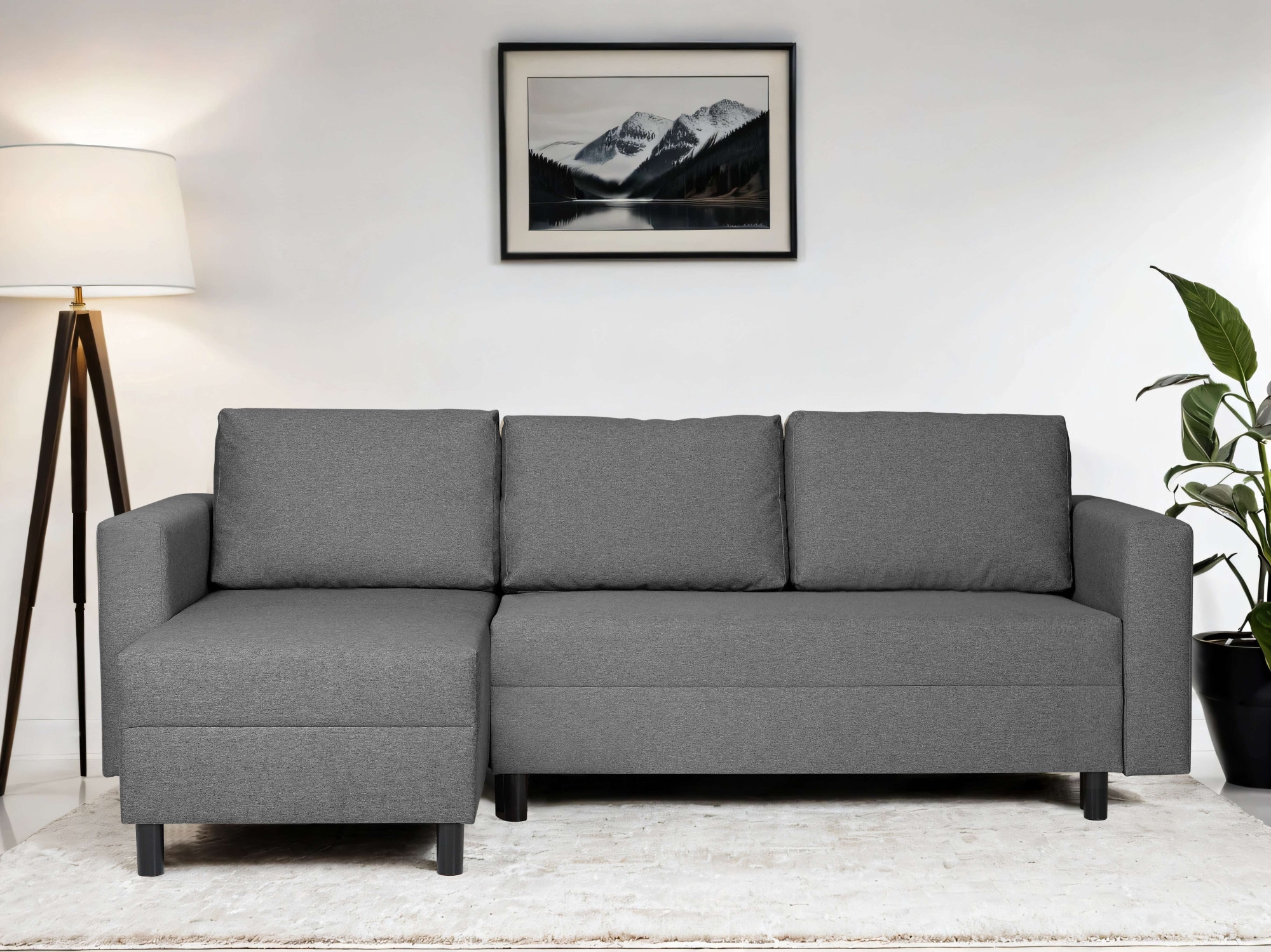INOSIGN Ecksofa »GLENOE Schlafsofa mit Bettkasten, Recamiere beidseitig montierbar«, L-Form, Maße B/T/H: 230/135/84,5 cm, Velvet & Struktur weich
