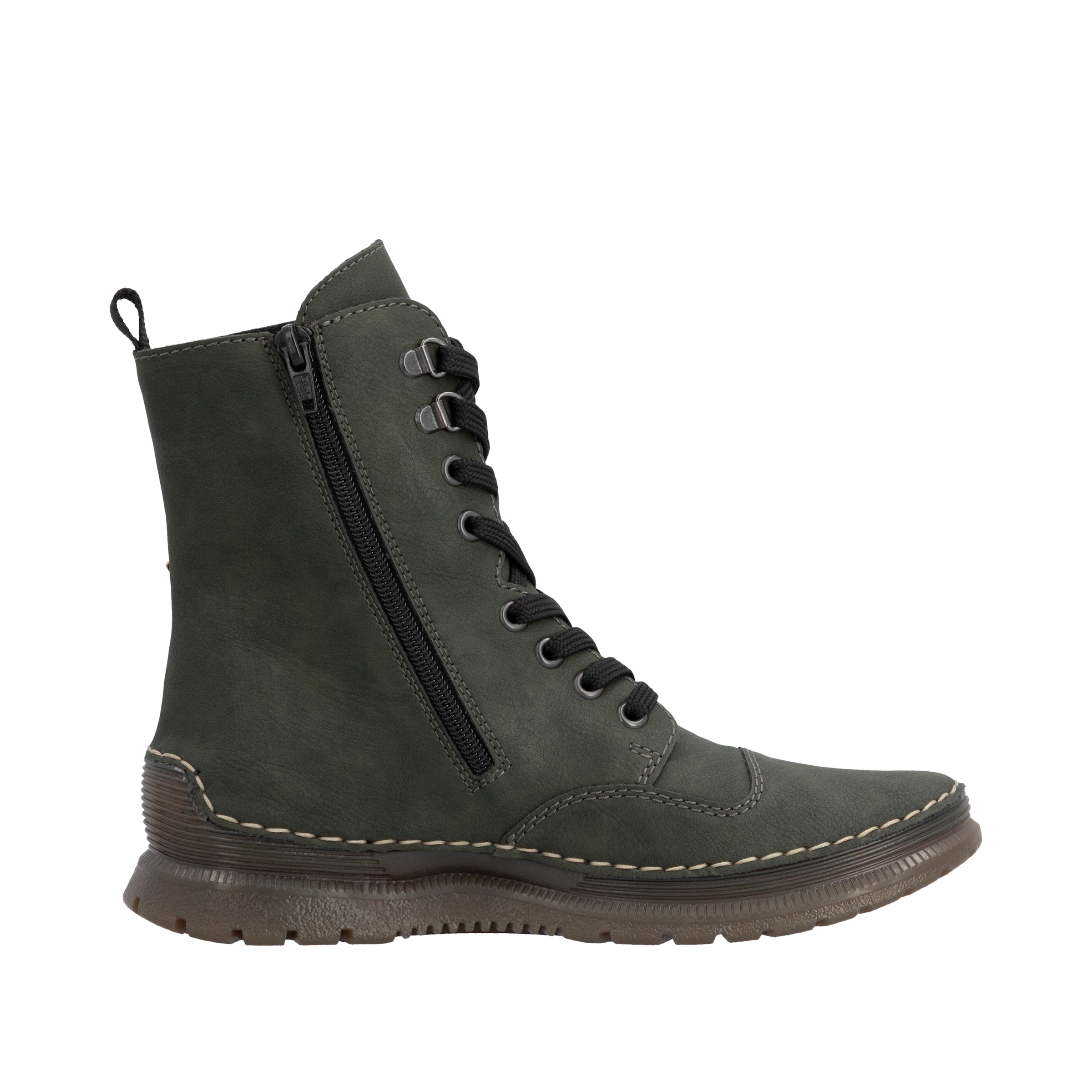 Rieker Schnürboots  Herbstboots, Schnürstiefelette mit Zier-Reißverschluss am Schaft