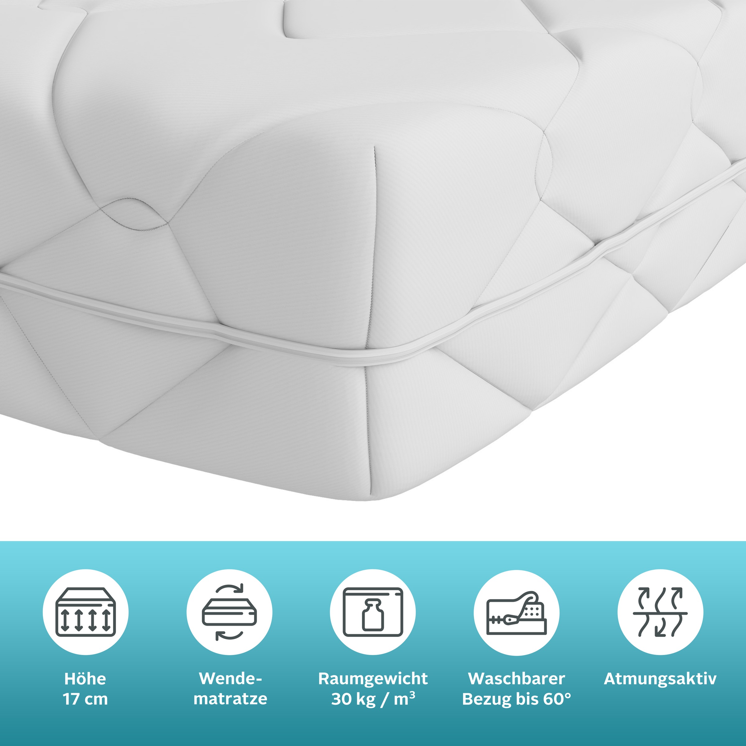 Thumbnail - OTTO home Komfortschaummatratze "Luxus 17, 7 Zonen Matratze 90x200 cm, 140x200 cm & weitere Größen" 17 cm hoch Raumgewic...