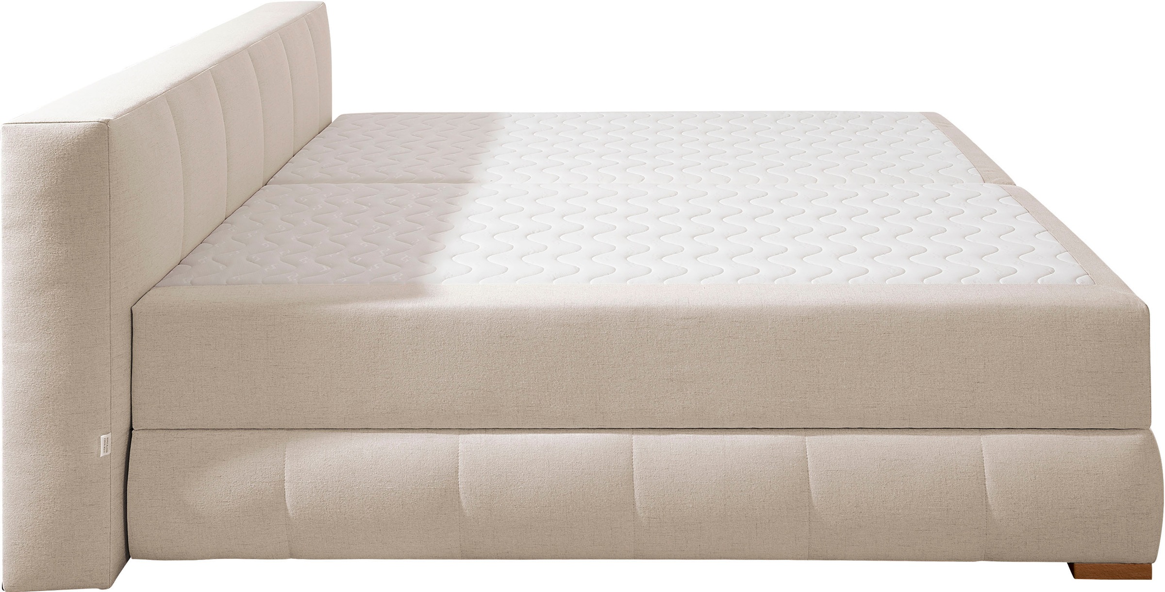 Boxbett HOME AFFAIRE "Chelles", beige (beige, natur), B:167cm L:225cm, Komplettbetten, inkl. Topper und Bettkasten 3