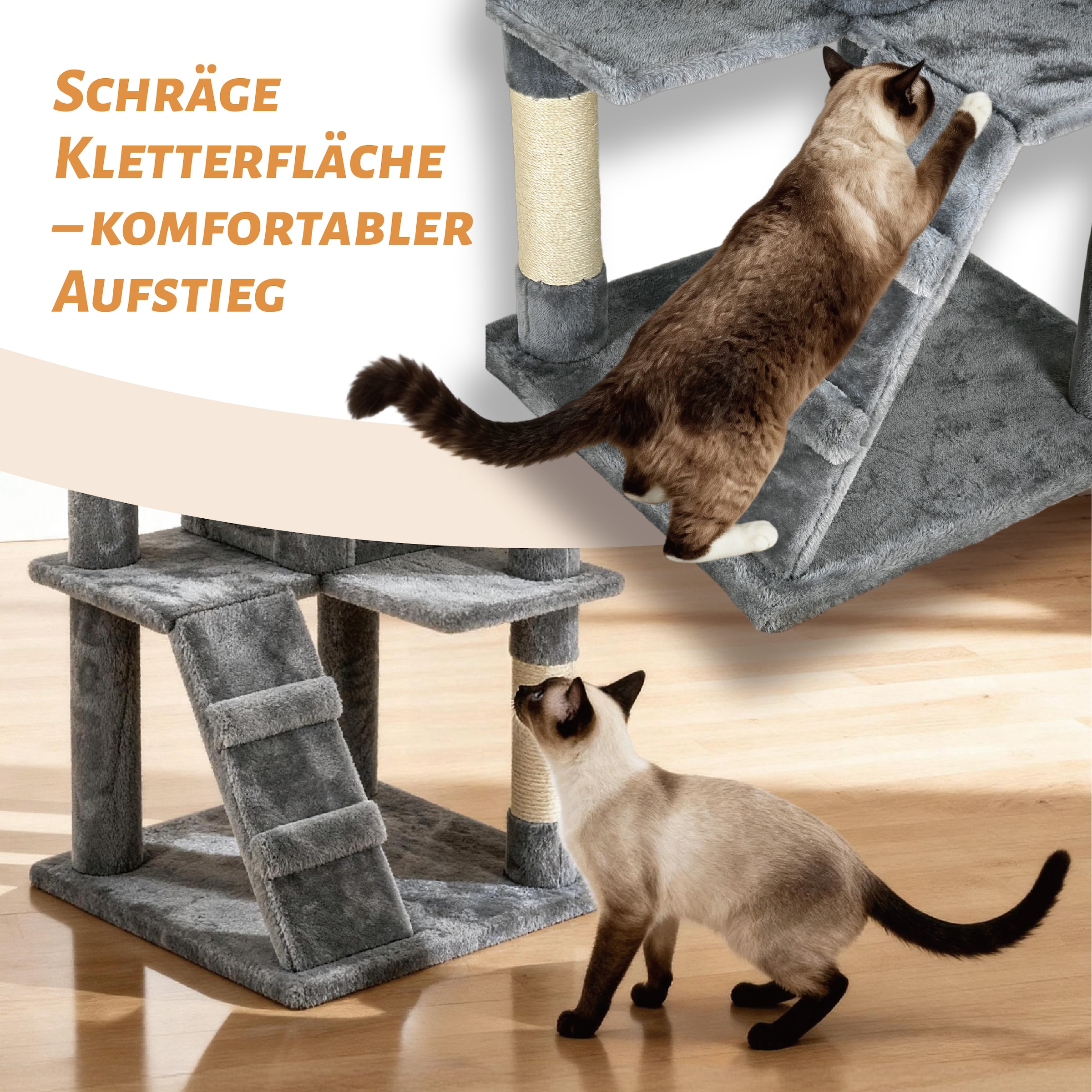 OTTO home Kratzbaum »Kitty« 178 cm hoch stabile Spanplatte, robuster Sisal und kuscheliger Plüsch