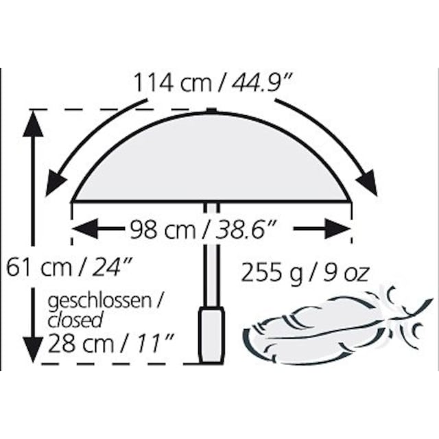 EuroSCHIRM® Taschenregenschirm »light trek«, mit integriertem Kompass  kaufen | BAUR